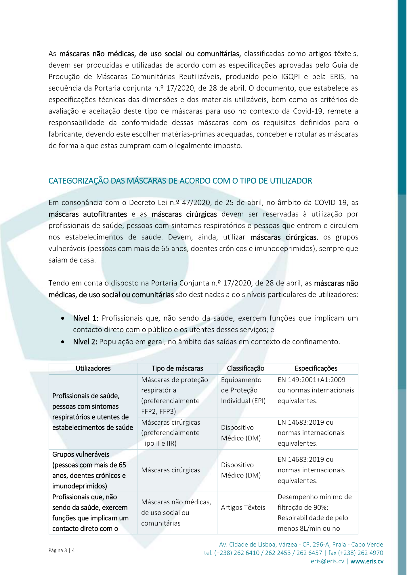 Circular Informativa Ref.ª n.º 055/ERIS-DRF/2020, de 28 de julho — official PDF page 3; original table columns, symbols and diagram connections