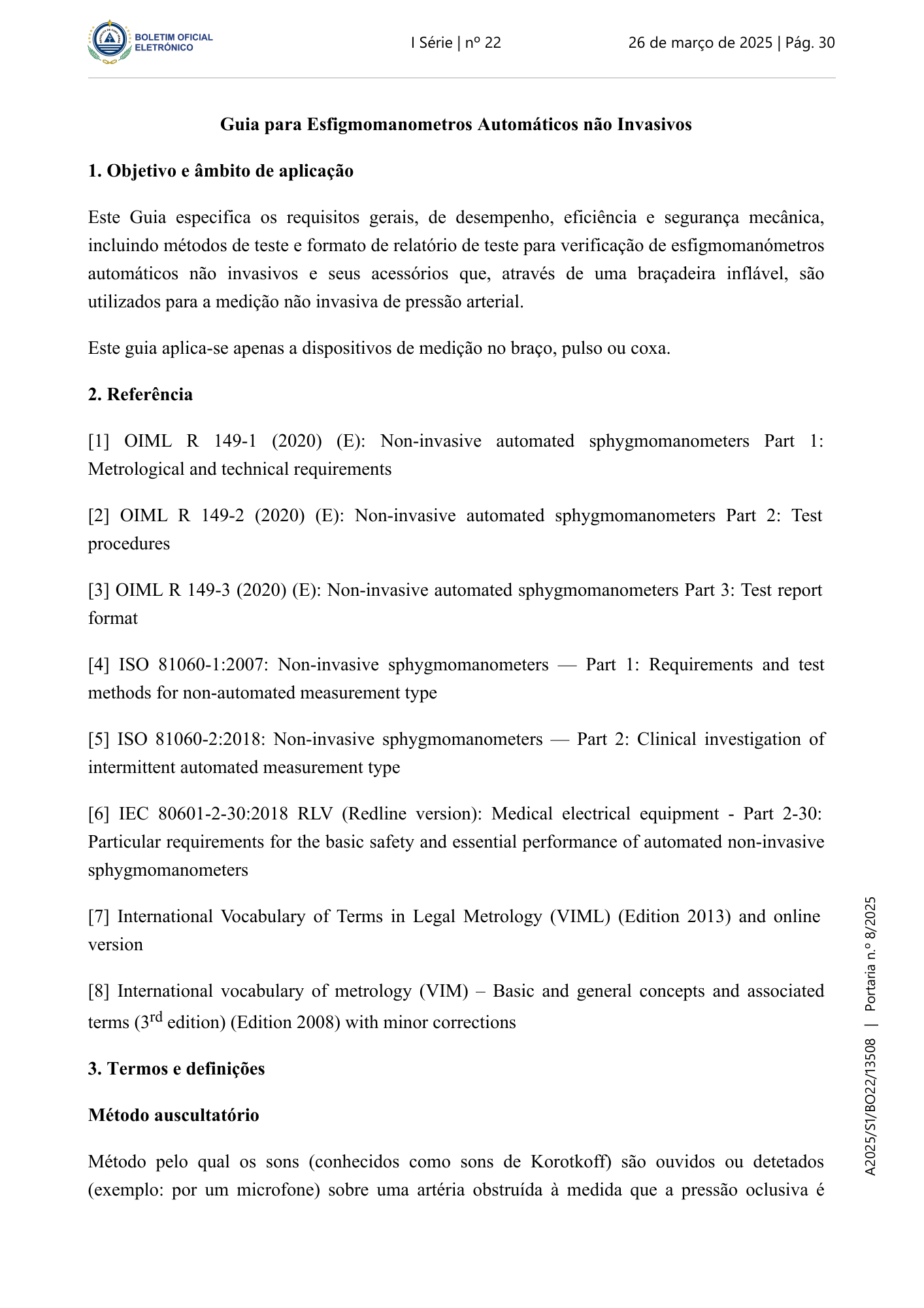 Portaria n.º 8/2025, de 26 de março — official PDF page 20; original table columns, symbols and diagram connections