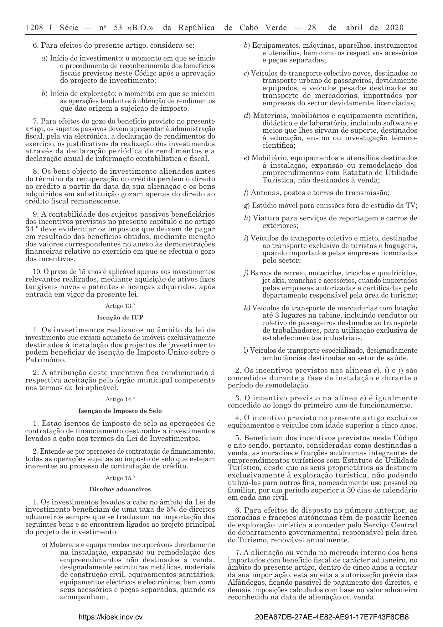 Lei n.º 26/VIII/2013 — official PDF page 30; original table columns, symbols and diagram connections