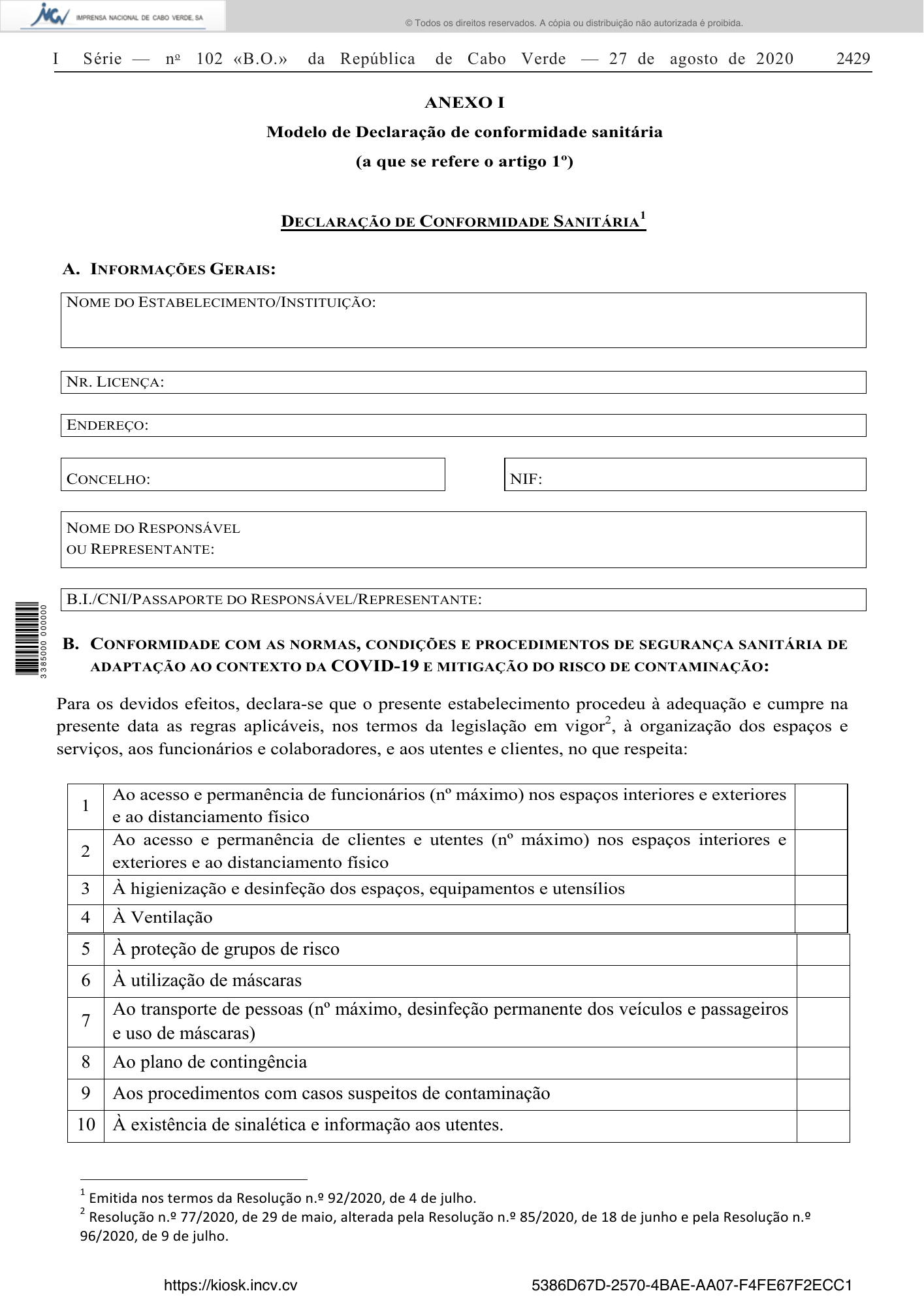 Portaria conjunta n.º 43/2020, de 27 de agosto — official PDF page 3; original table columns, symbols and diagram connections