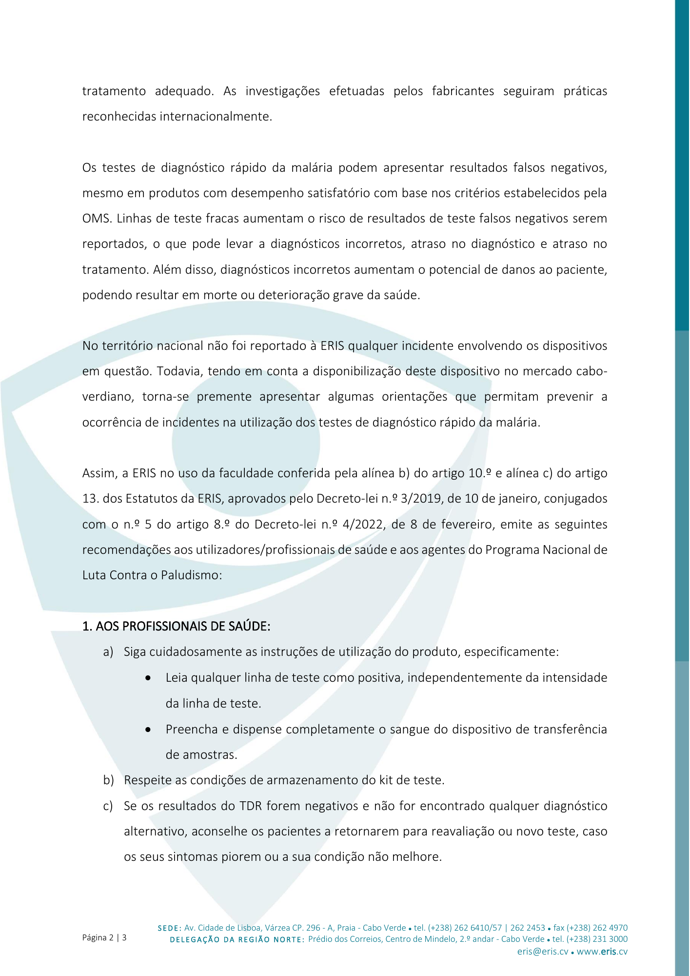 Circular Informativa n.º 002/ERIS-CA/2025 — official PDF page 2; original table columns, symbols and diagram connections