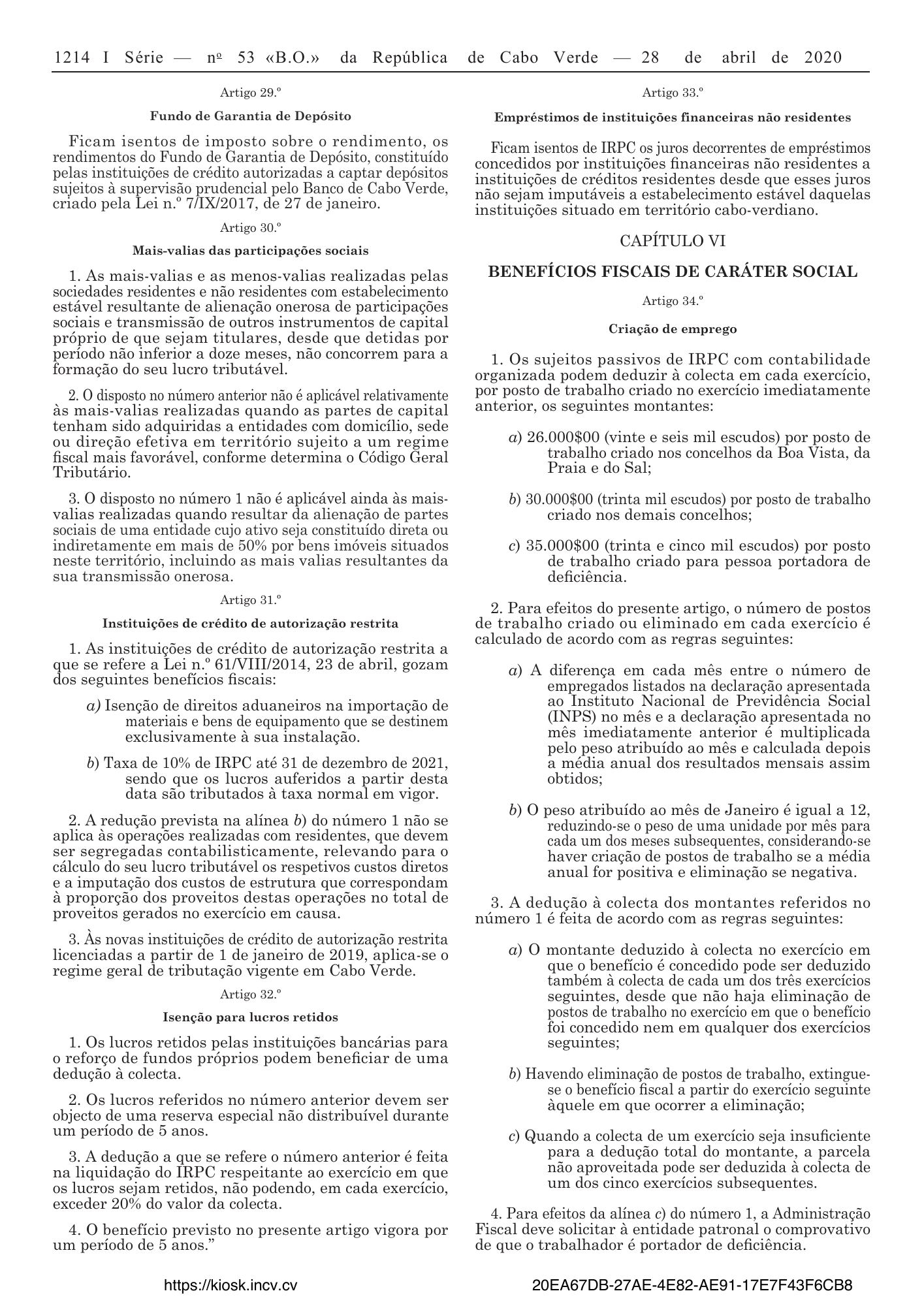 Lei n.º 26/VIII/2013 — official PDF page 36; original table columns, symbols and diagram connections