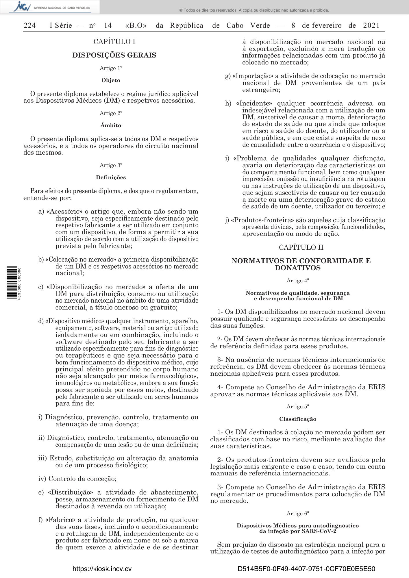 Decreto-lei n° 4/2022, de 8 de fevereiro — official PDF page 14; original table columns, symbols and diagram connections