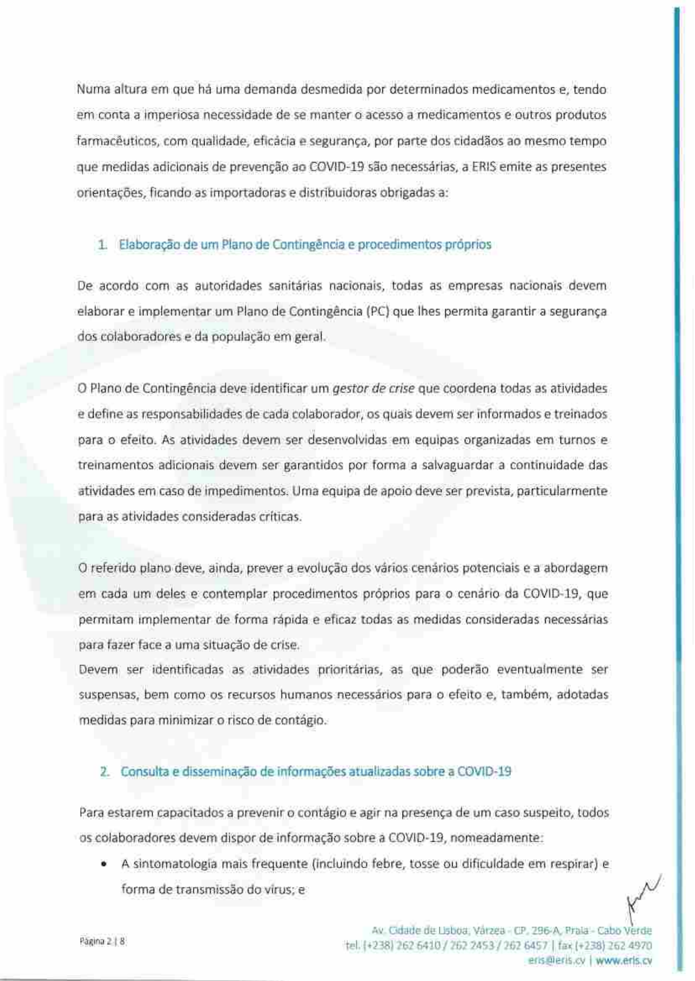 Circular Normativa n.º 142/ERIS-CA/20 — official PDF page 2; original table columns, symbols and diagram connections