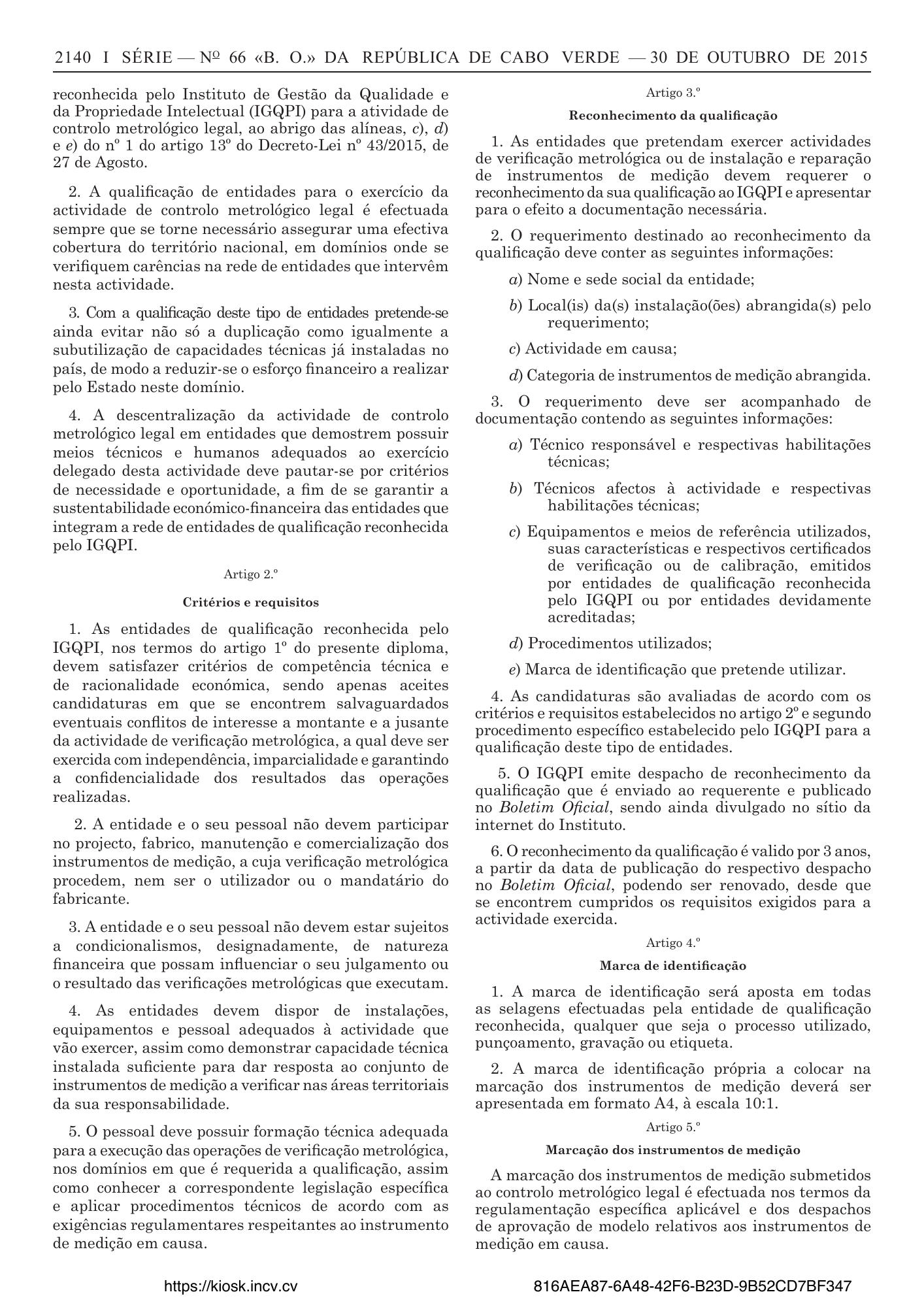 Portaria n.º 53/2015, de 30 de outubro — official PDF page 12; original table columns, symbols and diagram connections