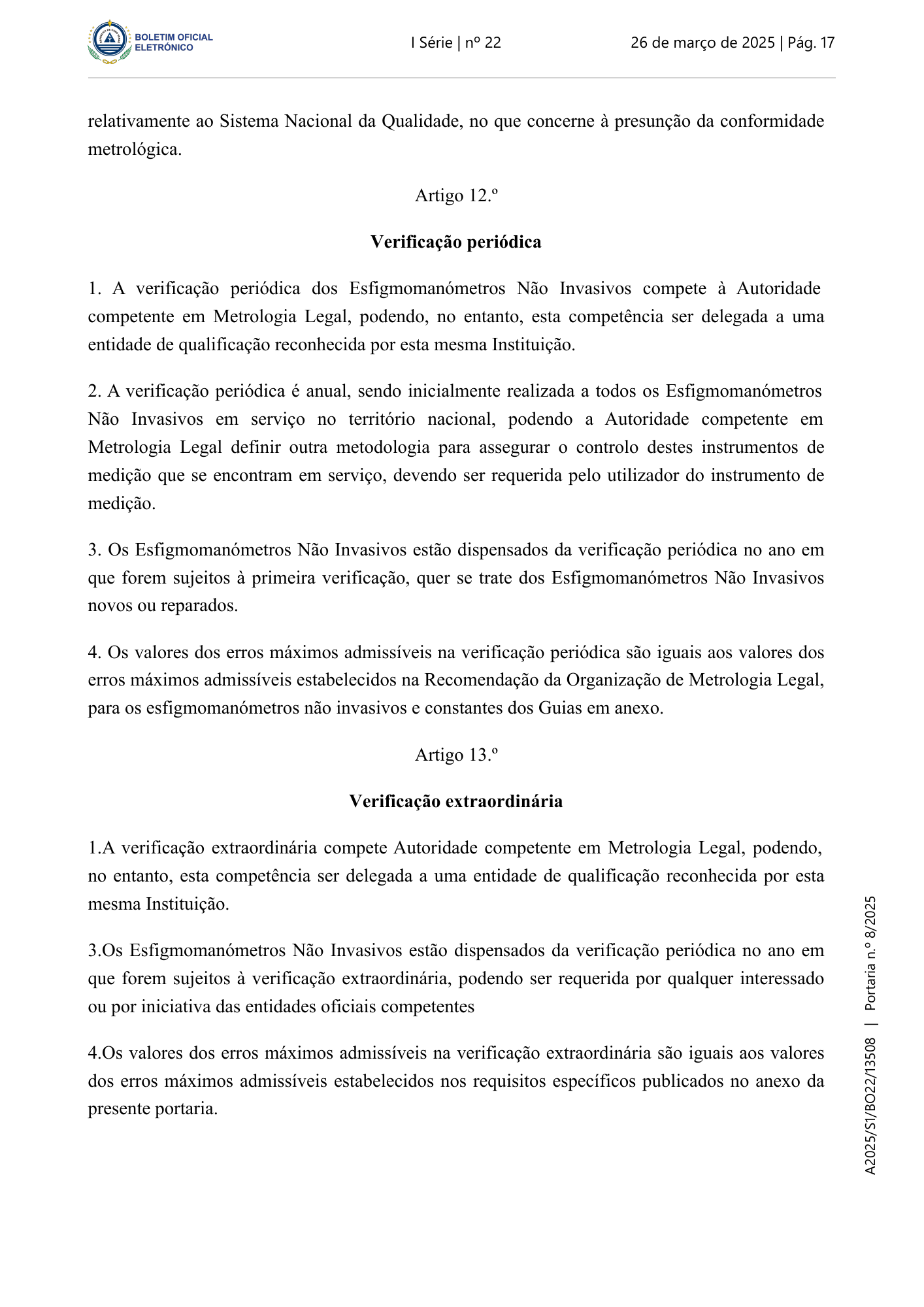 Portaria n.º 8/2025, de 26 de março — official PDF page 7; original table columns, symbols and diagram connections