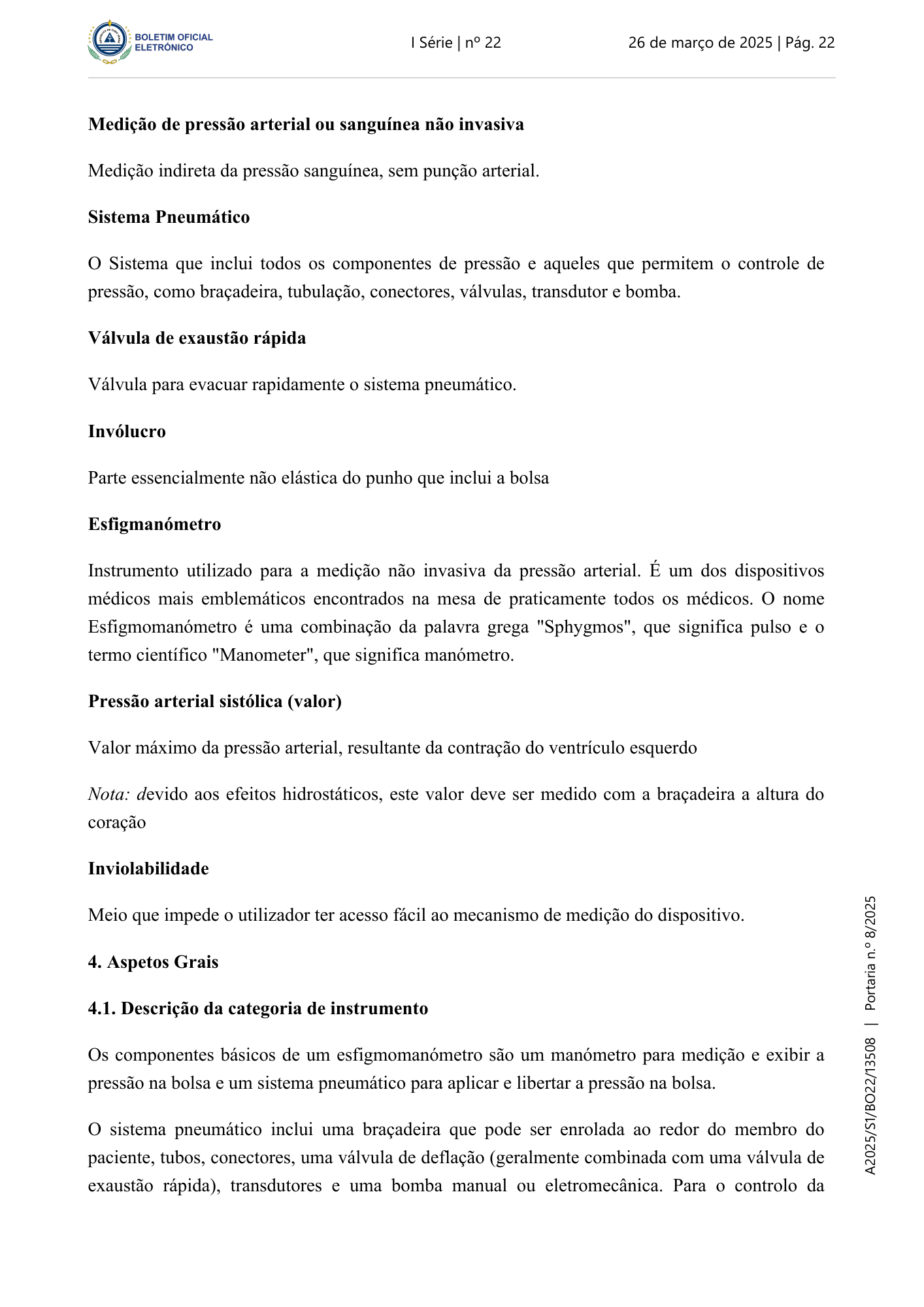Portaria n.º 8/2025, de 26 de março — official PDF page 12; original table columns, symbols and diagram connections