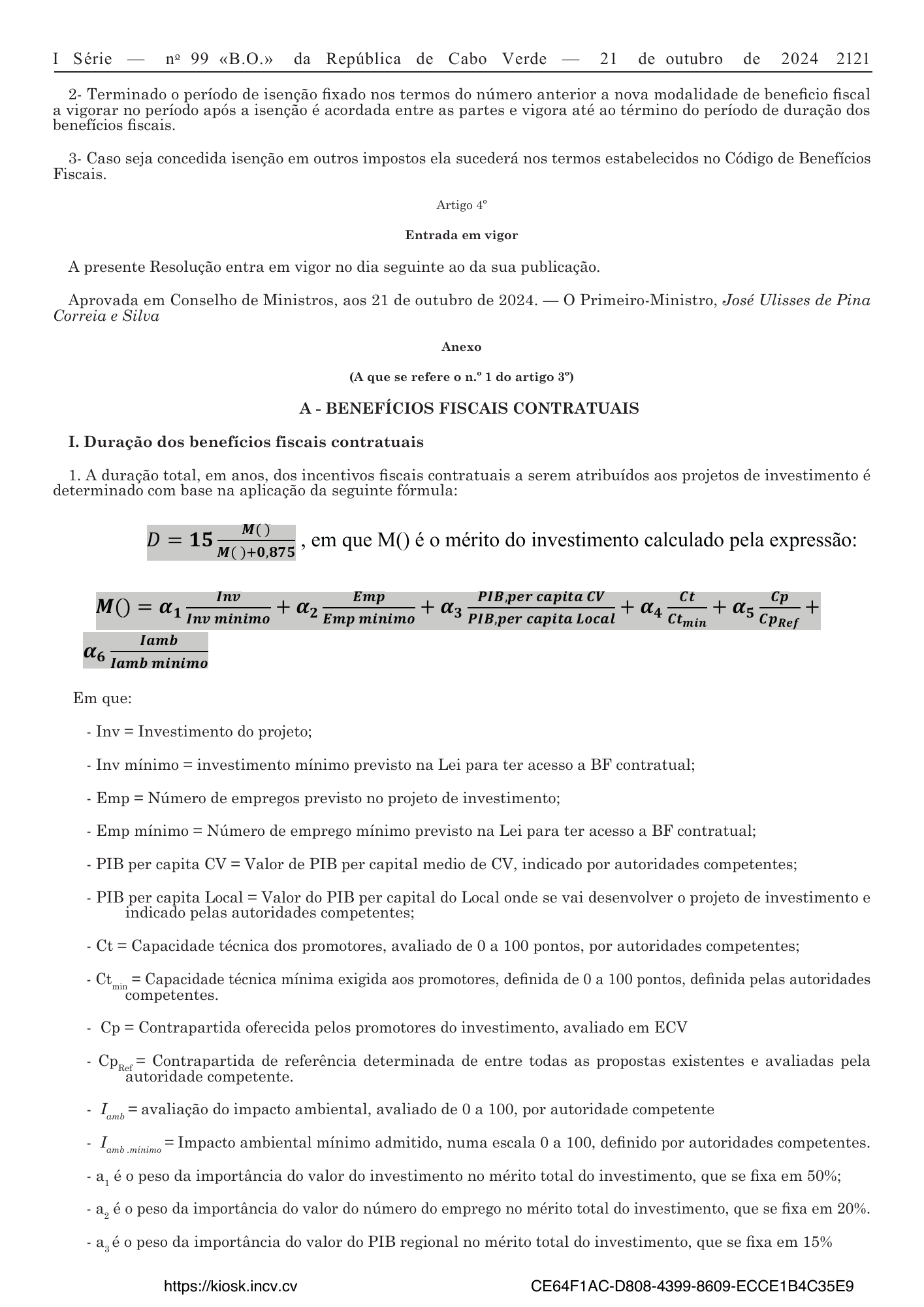 Resolução n.º 90/2024, de 21 de outubro — official PDF page 3; original table columns, symbols and diagram connections