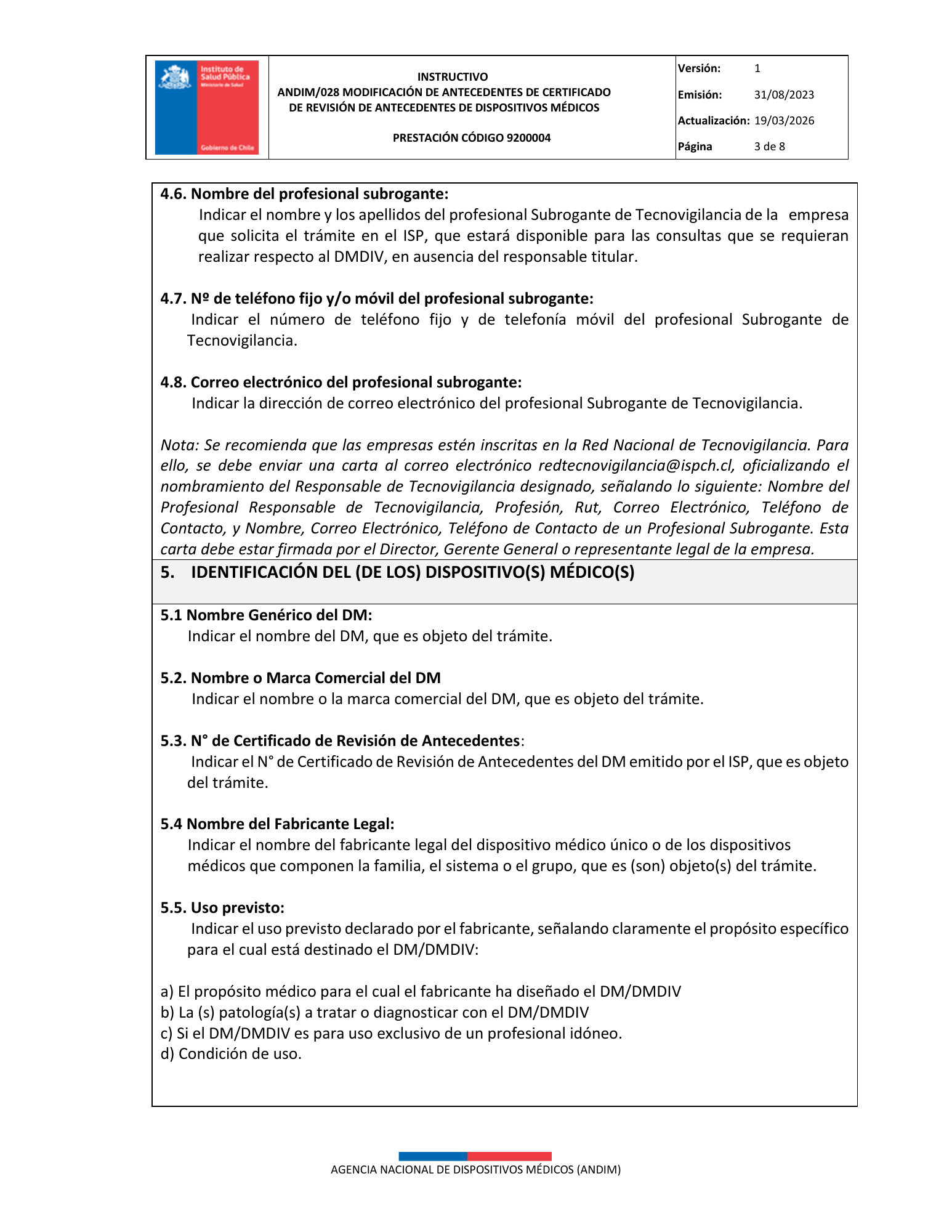 ISP 9200004 — MD administrative antecedents — original PDF page 3; original table columns, symbols and diagrams retained.
