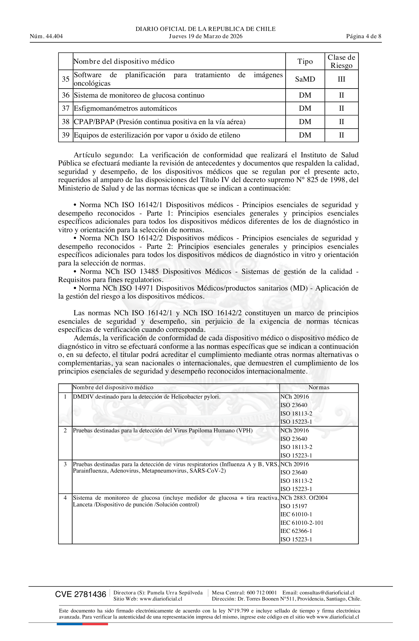Decreto 25 Exento (2026) — complete official source physical page 4 of 8; original page image governs.