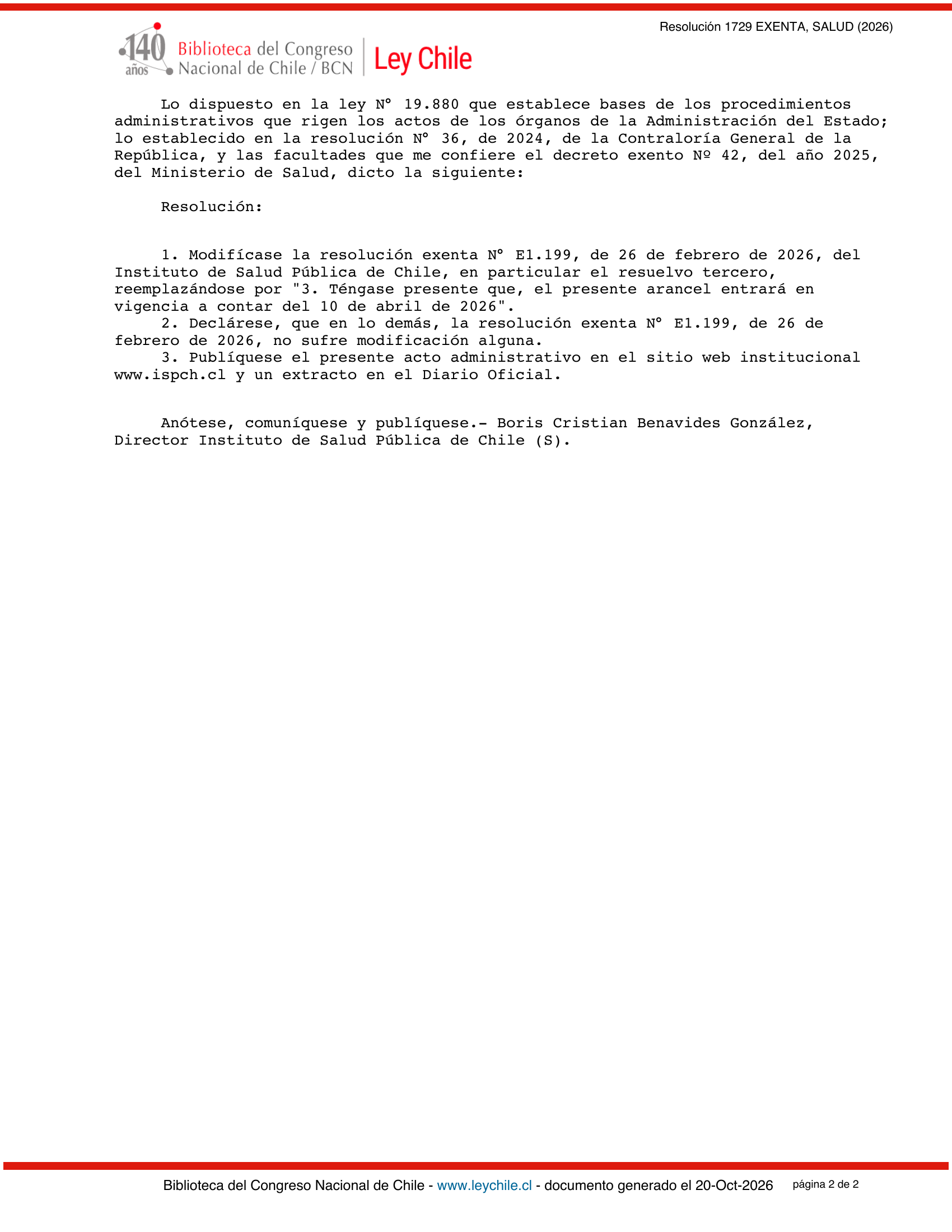 ISP E1729/2026 — BCN expression — original complete physical PDF page 2; original image governs.