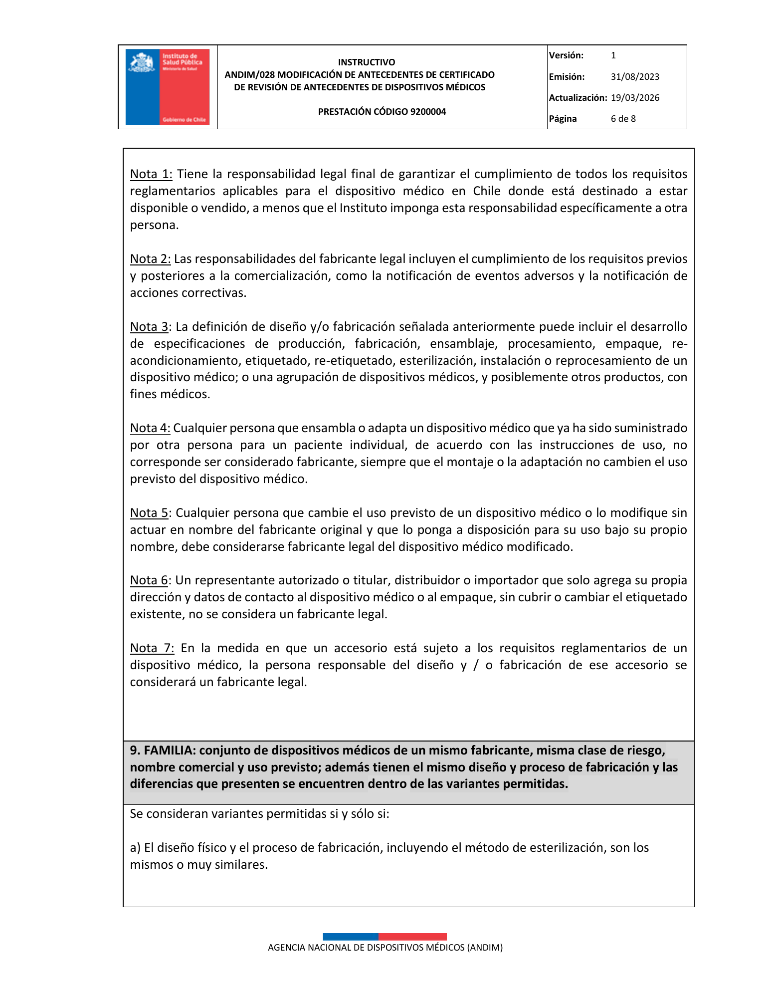 ISP 9200004 — MD administrative antecedents — original PDF page 6; original table columns, symbols and diagrams retained.
