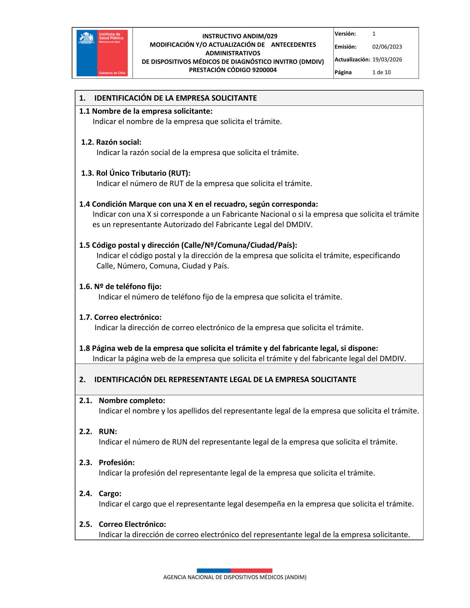 ISP 9200004 — IVD administrative antecedents — original PDF page 1; original table columns, symbols and diagrams retained.