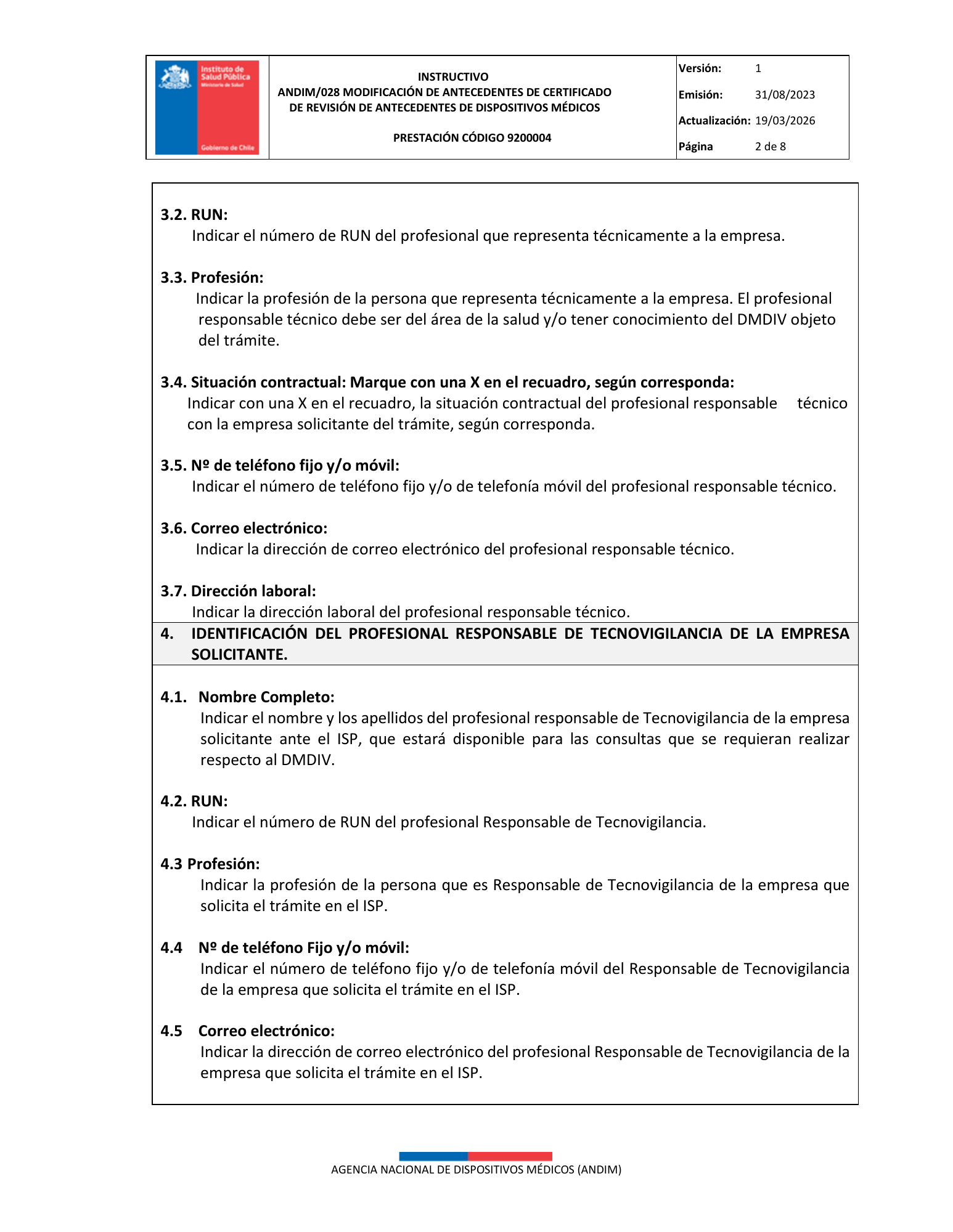 ISP 9200004 — MD administrative antecedents — original PDF page 2; original table columns, symbols and diagrams retained.