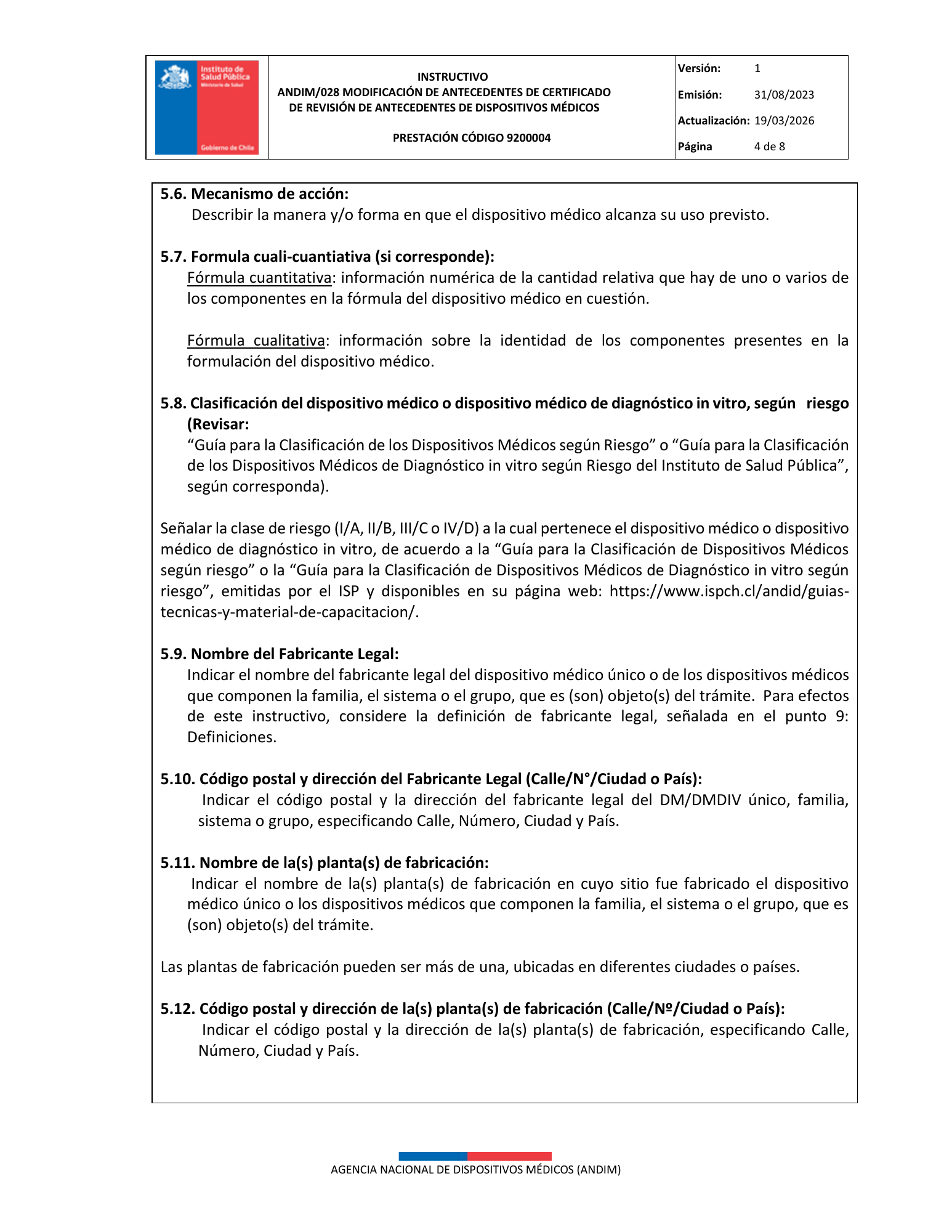 ISP 9200004 — MD administrative antecedents — original PDF page 4; original table columns, symbols and diagrams retained.