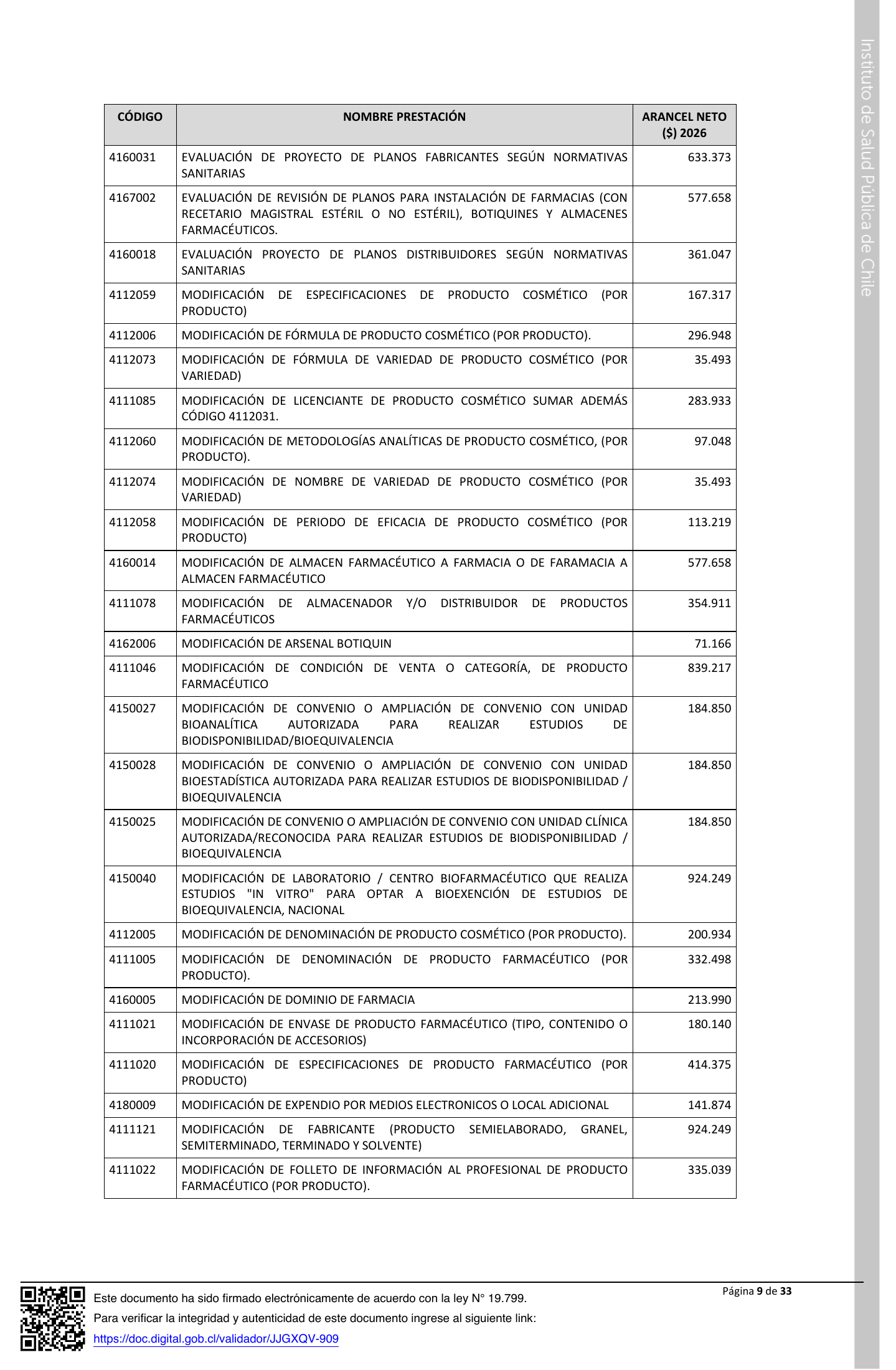 ISP E1199/2026 — signed agency expression — original complete physical PDF page 9; original image governs.