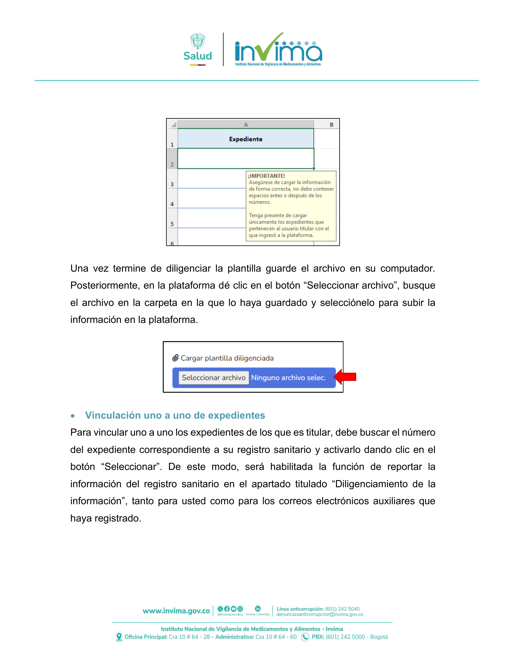 INVIMA semantic-standard reporting instructions V6 (July 2026) — original complete physical PDF page 19; original image governs.
