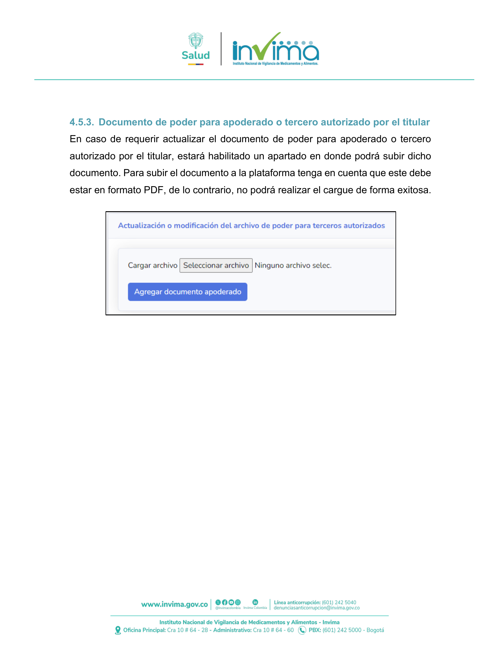 INVIMA semantic-standard reporting instructions V6 (July 2026) — original complete physical PDF page 21; original image governs.