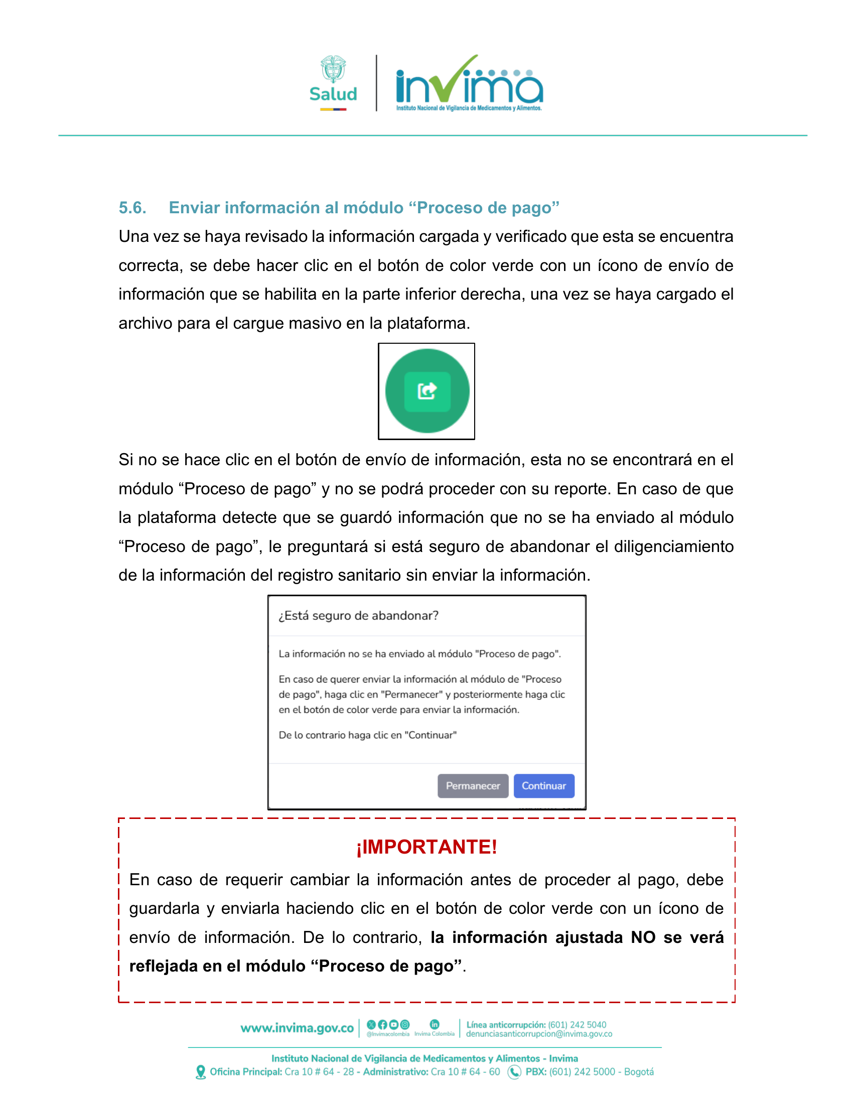 INVIMA semantic-standard reporting instructions V6 (July 2026) — original complete physical PDF page 41; original image governs.