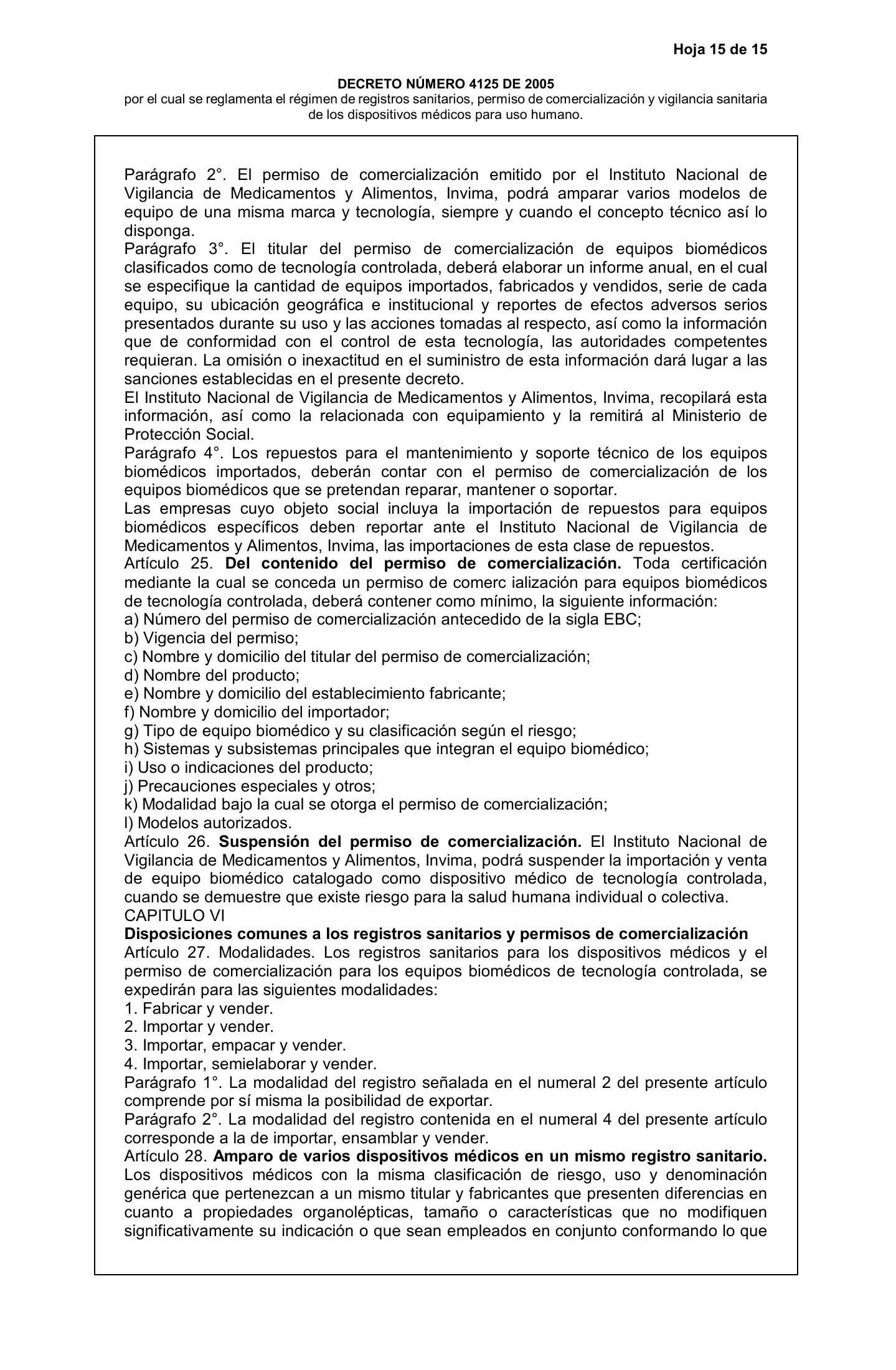Decreto 4725/2005 — complete original expression — original complete physical PDF page 15; original image governs.