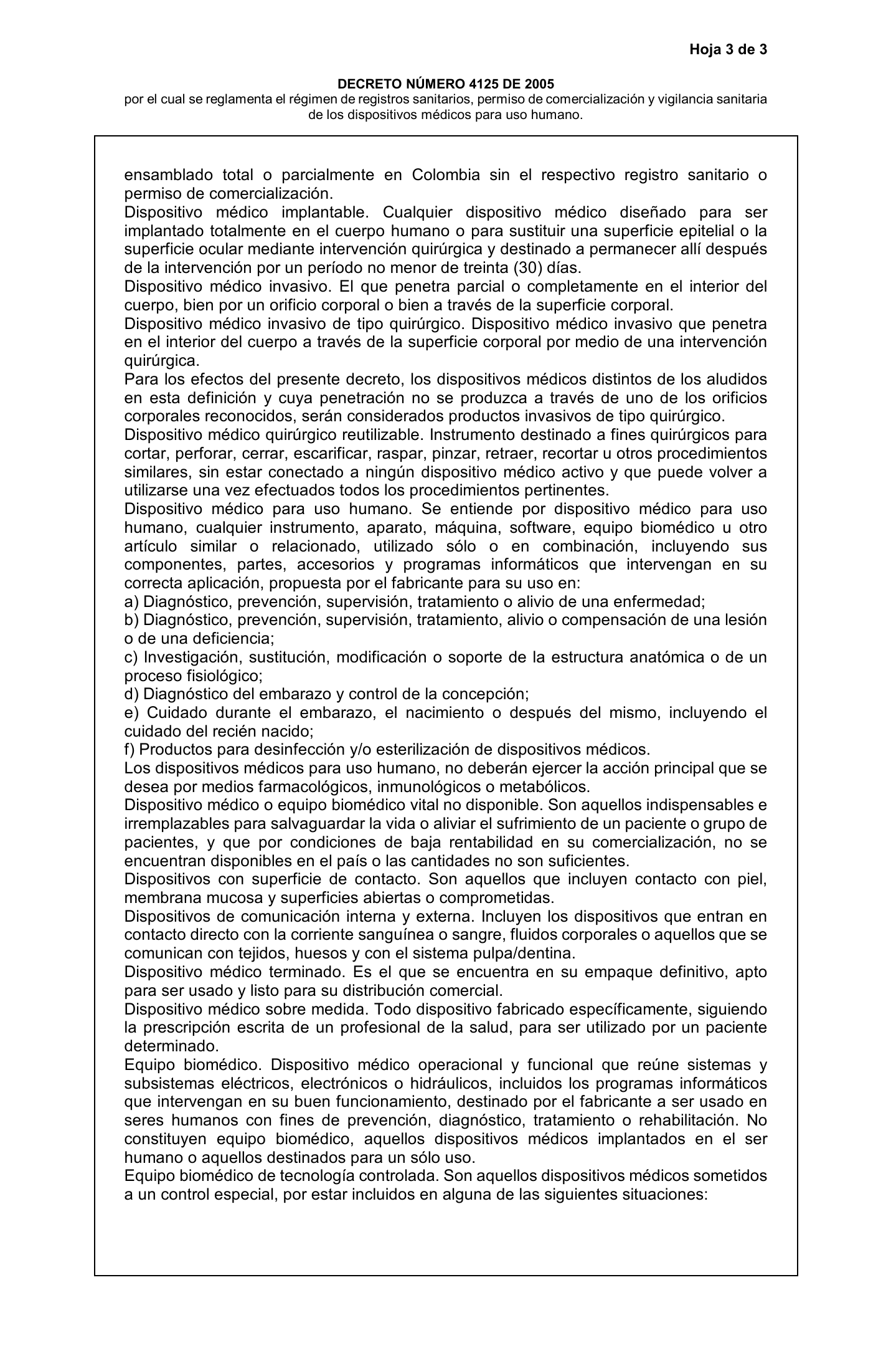 Decreto 4725/2005 — complete original expression — original complete physical PDF page 3; original image governs.