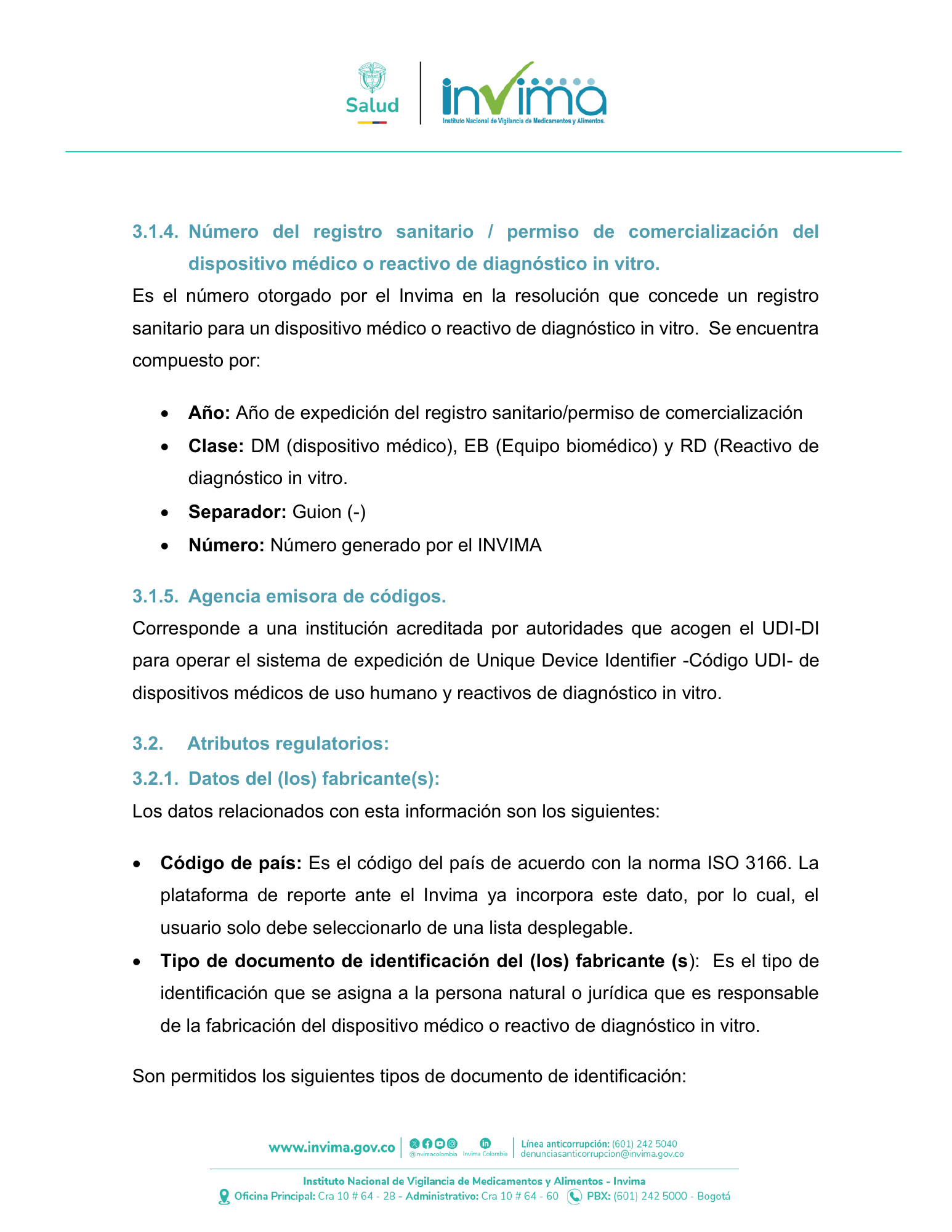INVIMA UDI user manual Version2, July2026 — original PDF page 10; original table columns, symbols and diagrams retained.