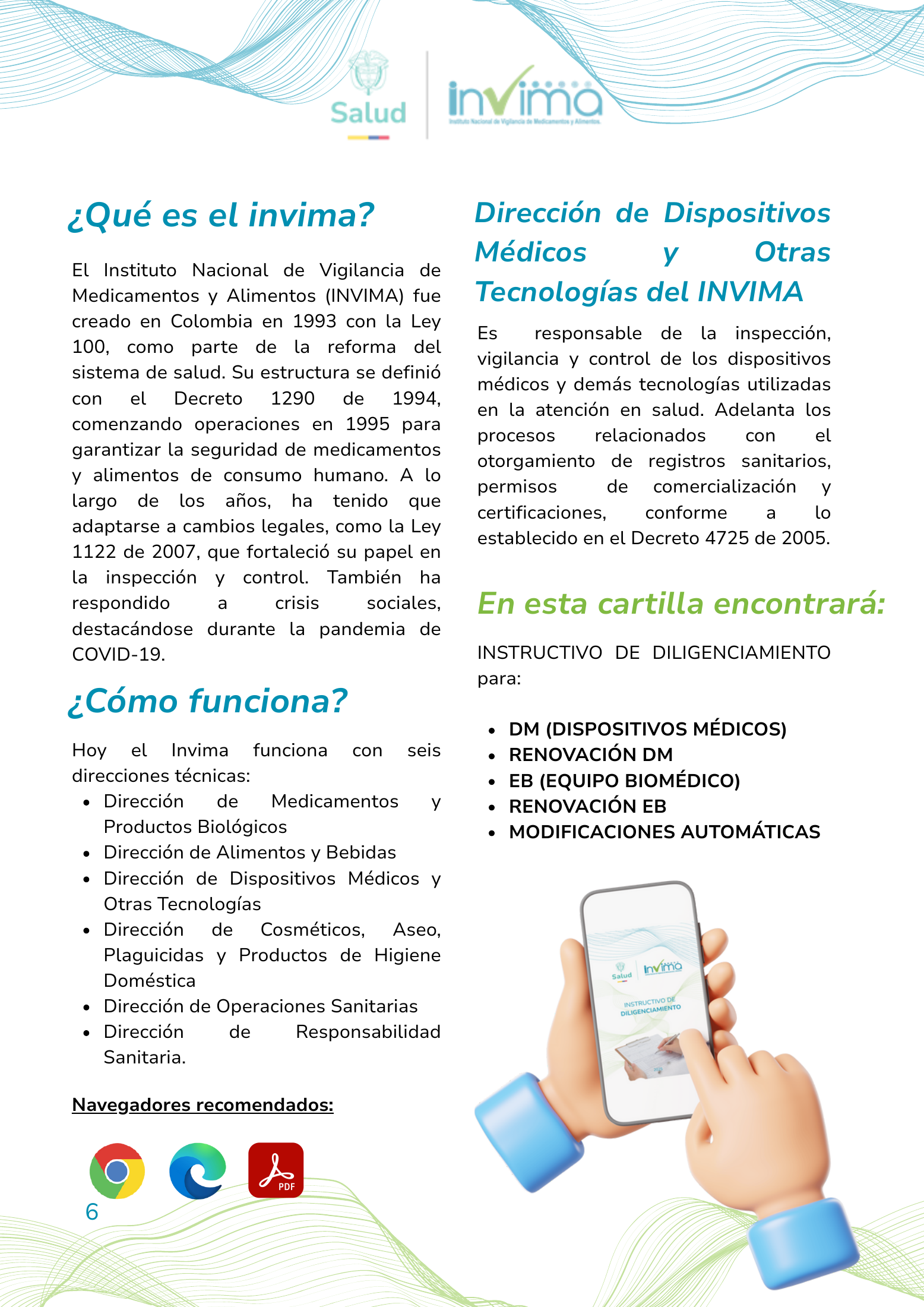 INVIMA device form-completion booklet (2025) — original complete physical PDF page 6; original image governs.