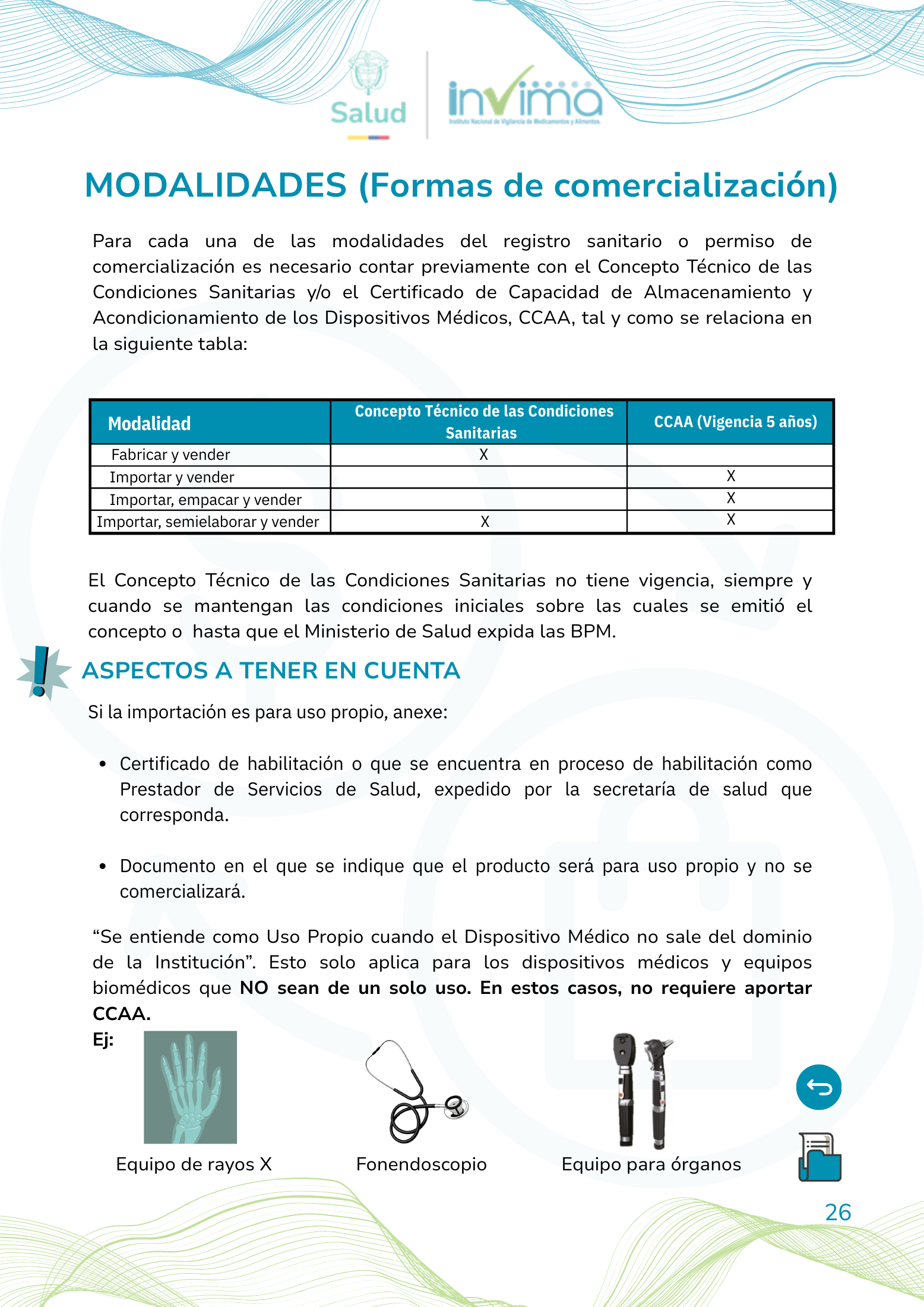 INVIMA device form-completion booklet (2025) — original complete physical PDF page 26; original image governs.