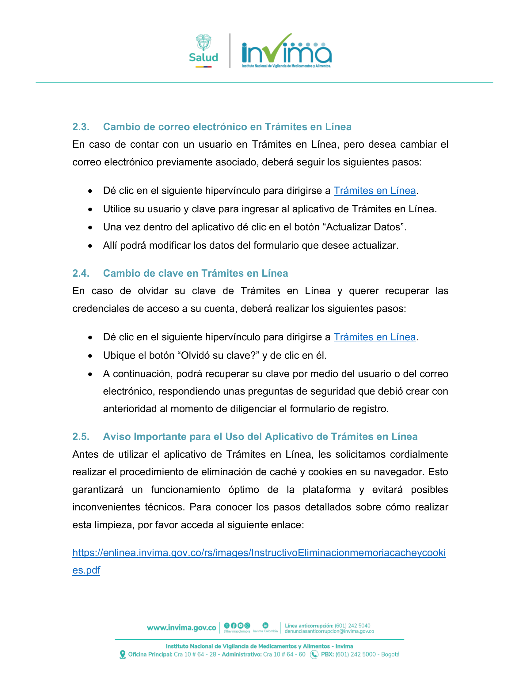 INVIMA semantic-standard reporting instructions V6 (July 2026) — original complete physical PDF page 10; original image governs.