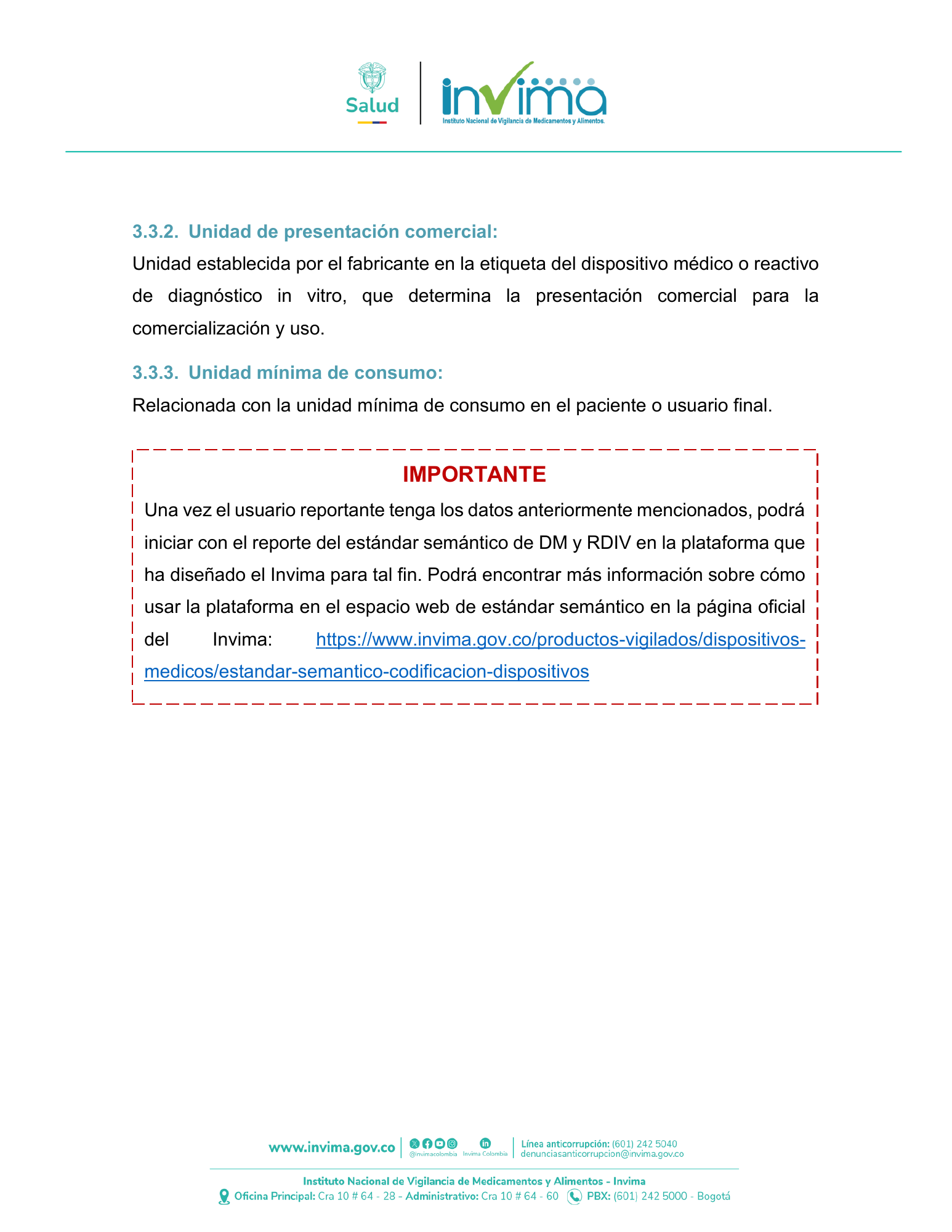 INVIMA UDI user manual Version2, July2026 — original PDF page 13; original table columns, symbols and diagrams retained.