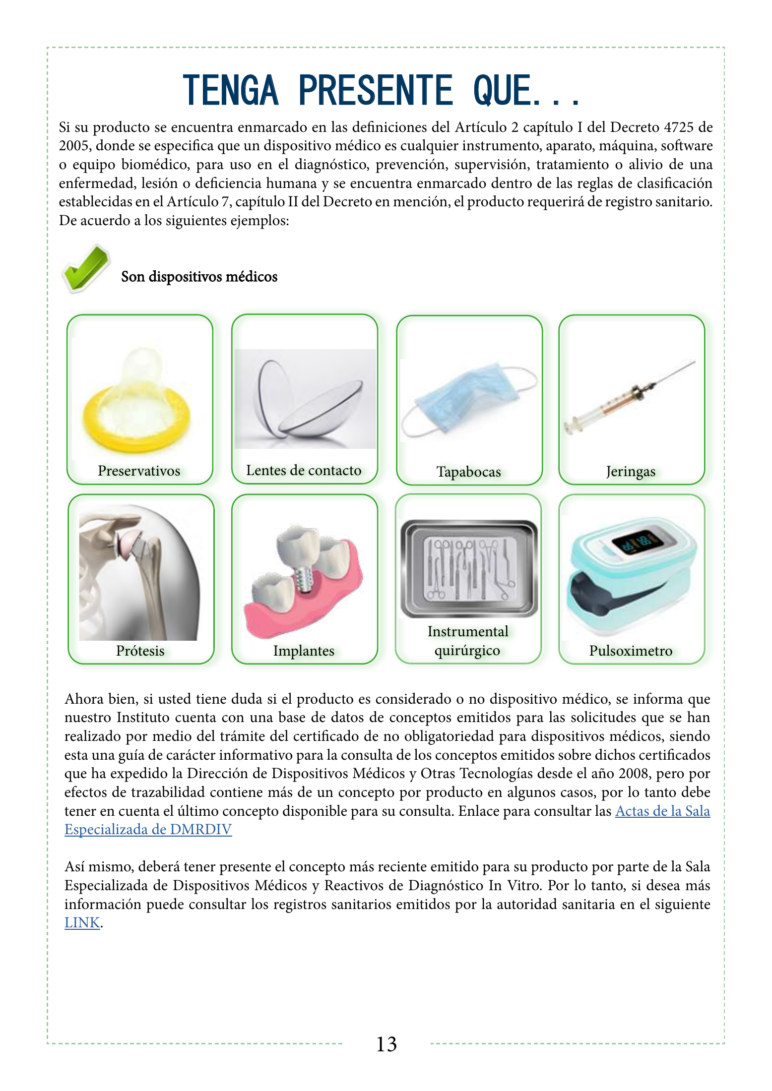 INVIMA 2022 device form-completion booklet — original complete physical PDF page 13; original image governs.