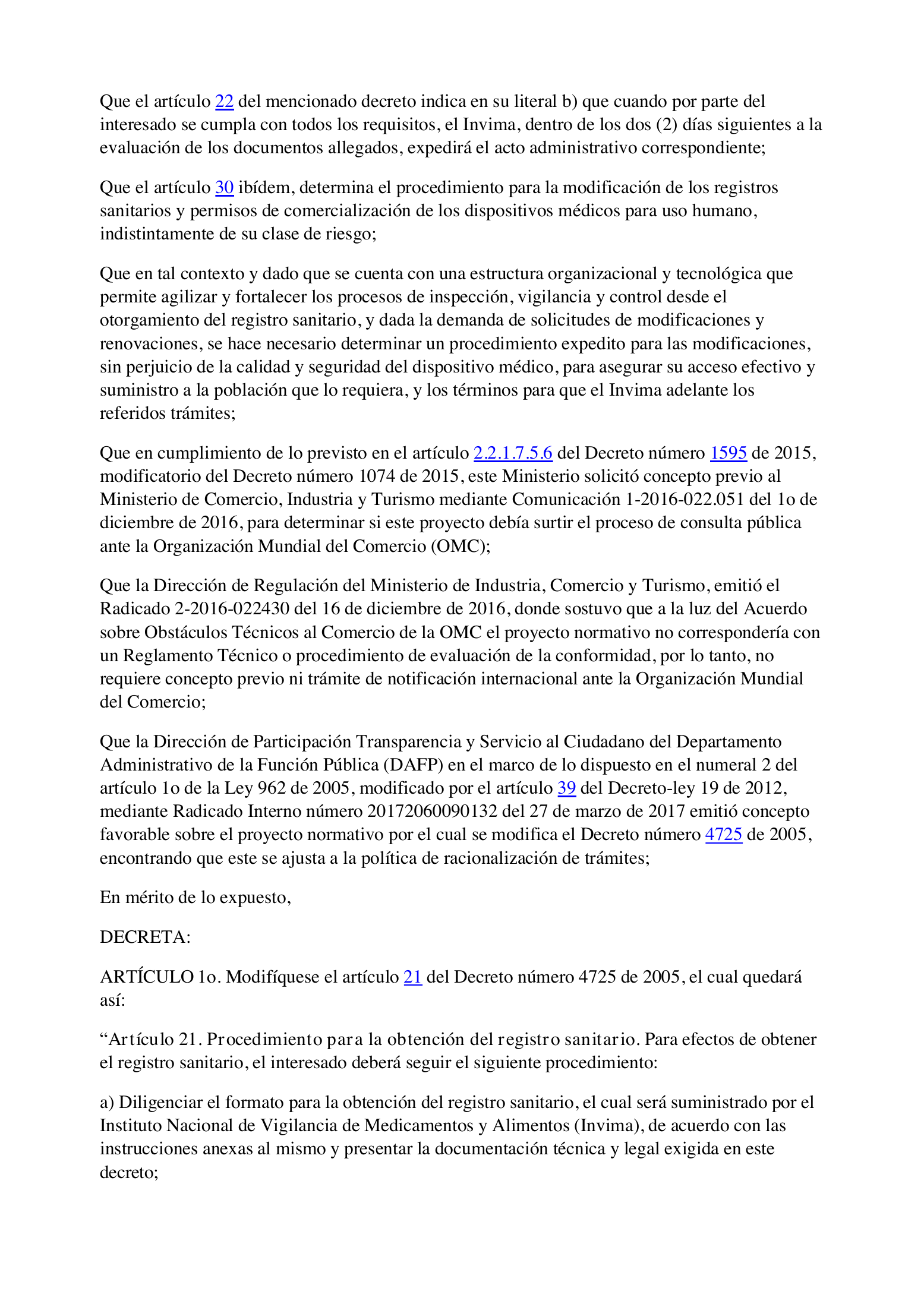 Decreto 582/2017 — INVIMA compiled expression (2021) — original complete physical PDF page 2; original image governs.