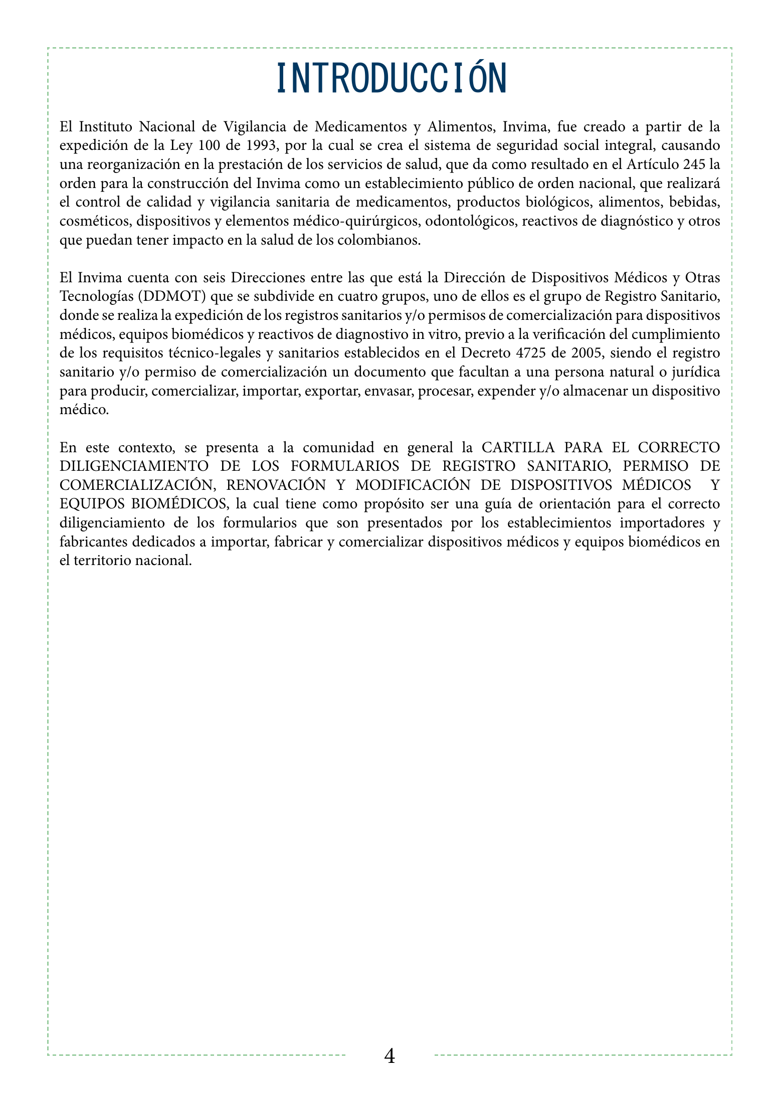 INVIMA 2022 device form-completion booklet — original complete physical PDF page 4; original image governs.