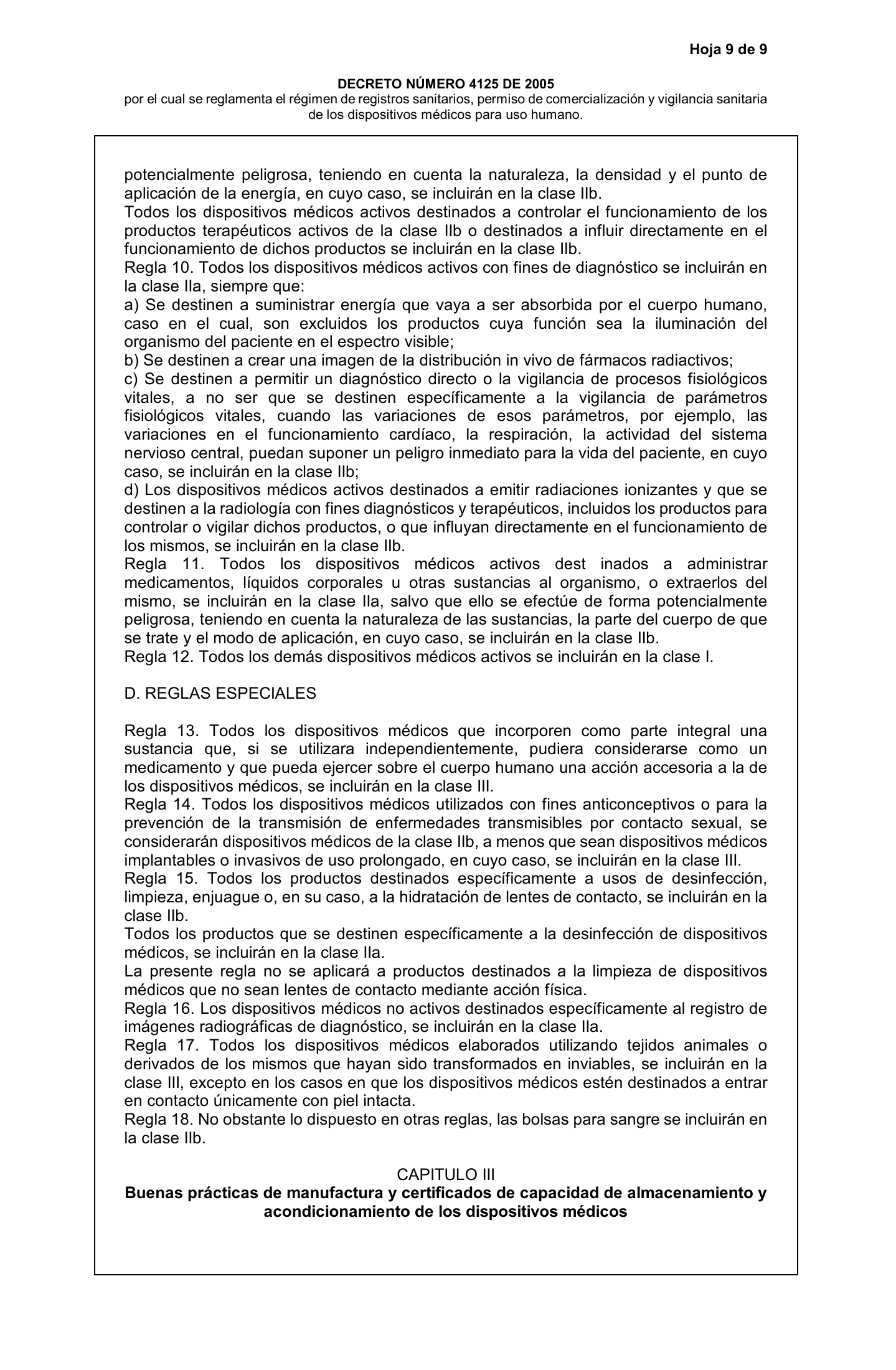 Decreto 4725/2005 — complete original expression — original complete physical PDF page 9; original image governs.