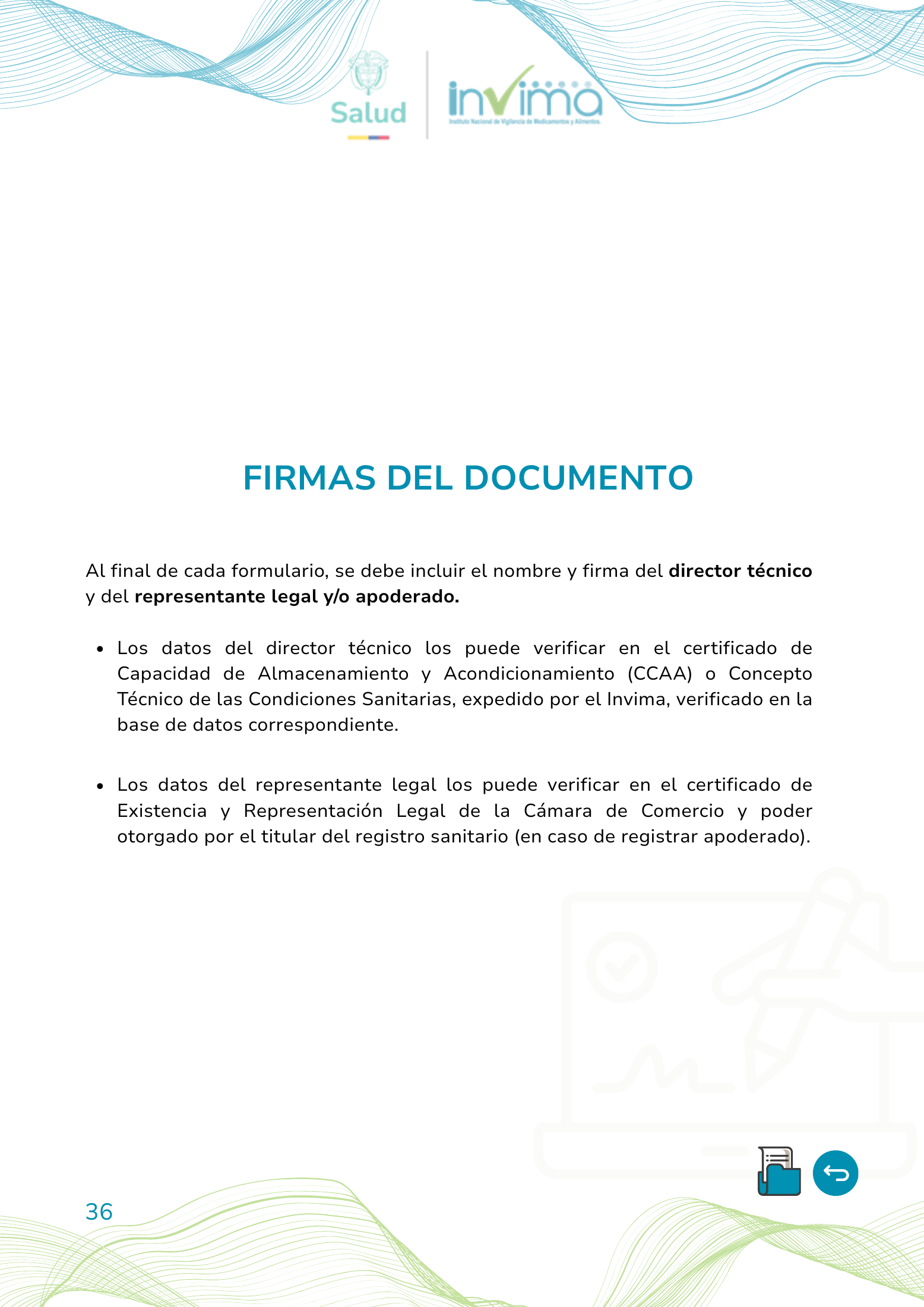 INVIMA device form-completion booklet (2025) — original complete physical PDF page 36; original image governs.