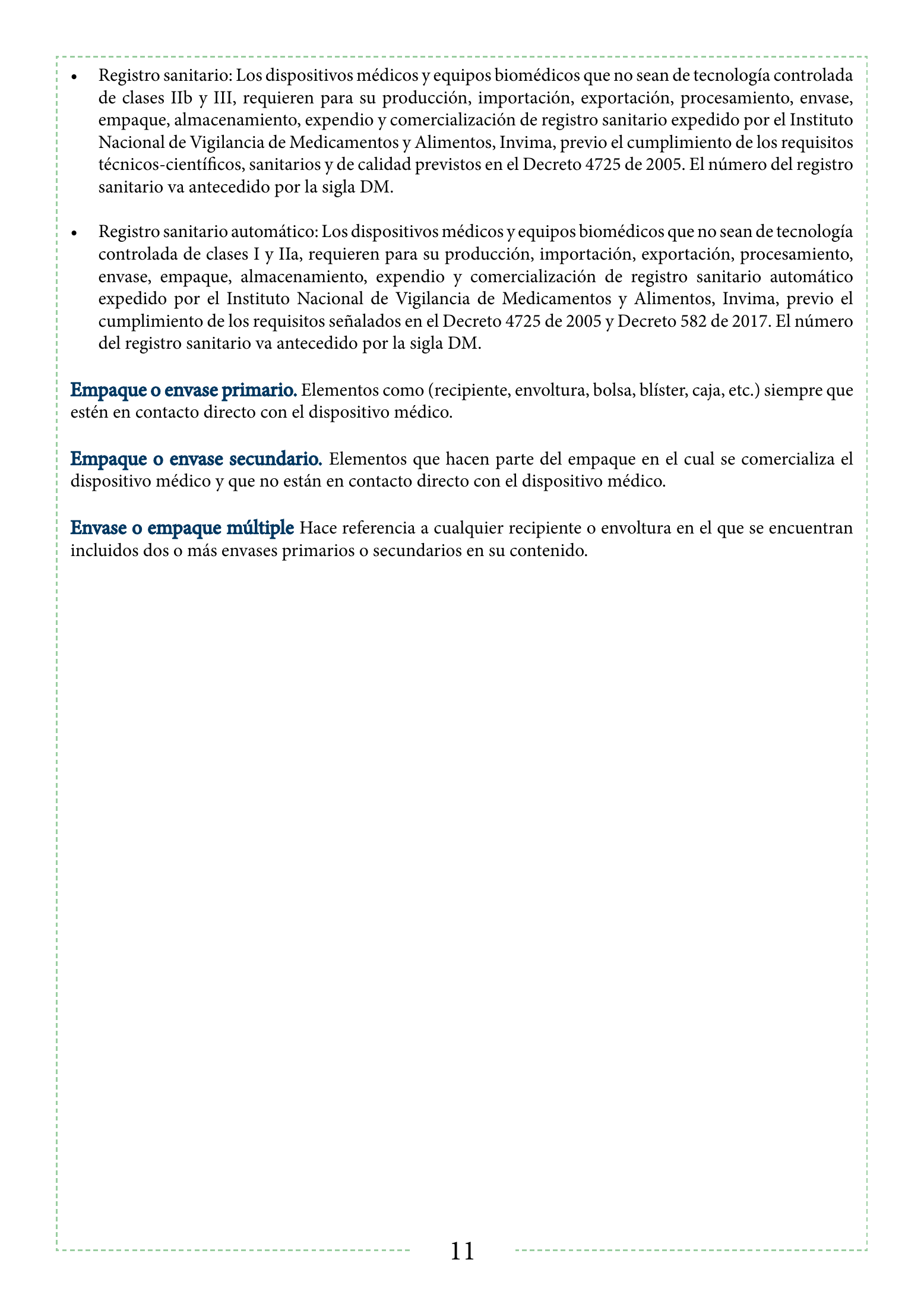INVIMA 2022 device form-completion booklet — original complete physical PDF page 11; original image governs.