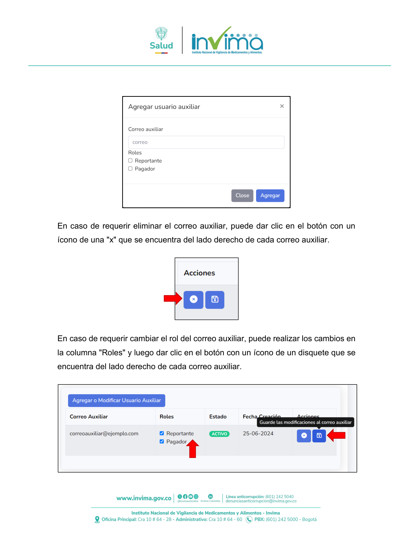 INVIMA semantic-standard reporting instructions V6 (July 2026) — original complete physical PDF page 17; original image governs.