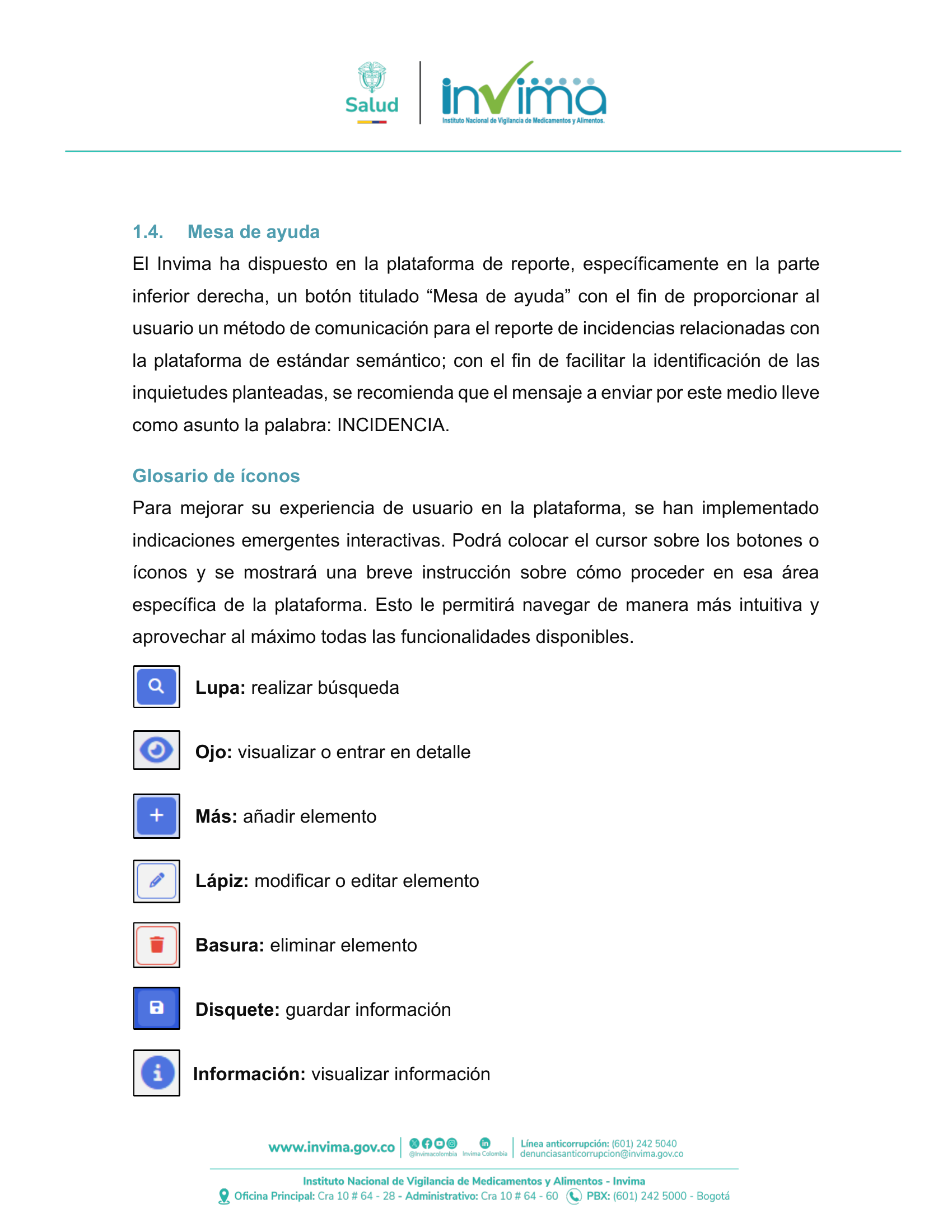 INVIMA semantic-standard reporting instructions V6 (July 2026) — original complete physical PDF page 7; original image governs.