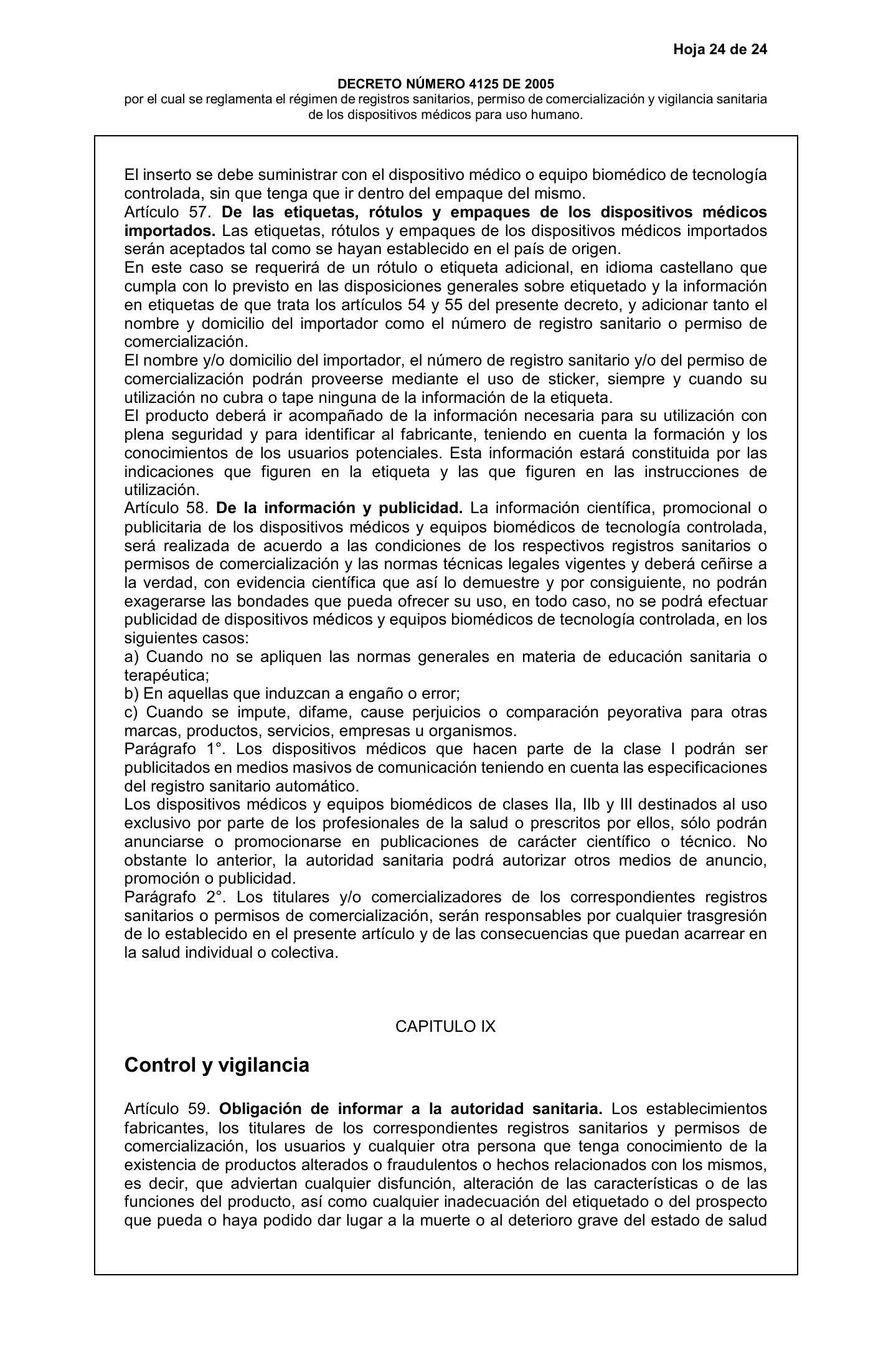 Decreto 4725/2005 — complete original expression — original complete physical PDF page 24; original image governs.