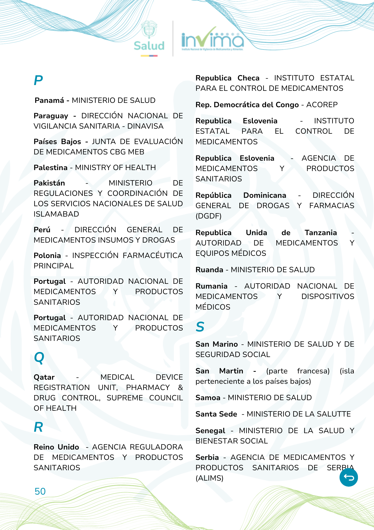 INVIMA device form-completion booklet (2025) — original complete physical PDF page 50; original image governs.