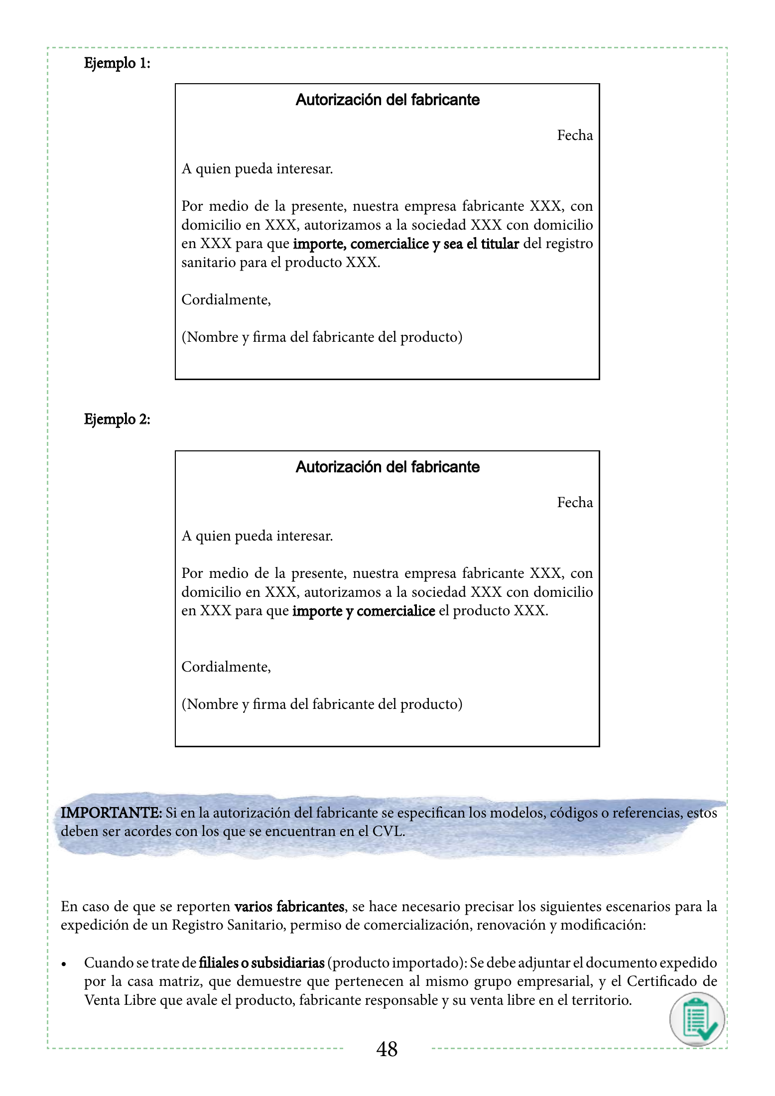 INVIMA 2022 device form-completion booklet — original complete physical PDF page 48; original image governs.