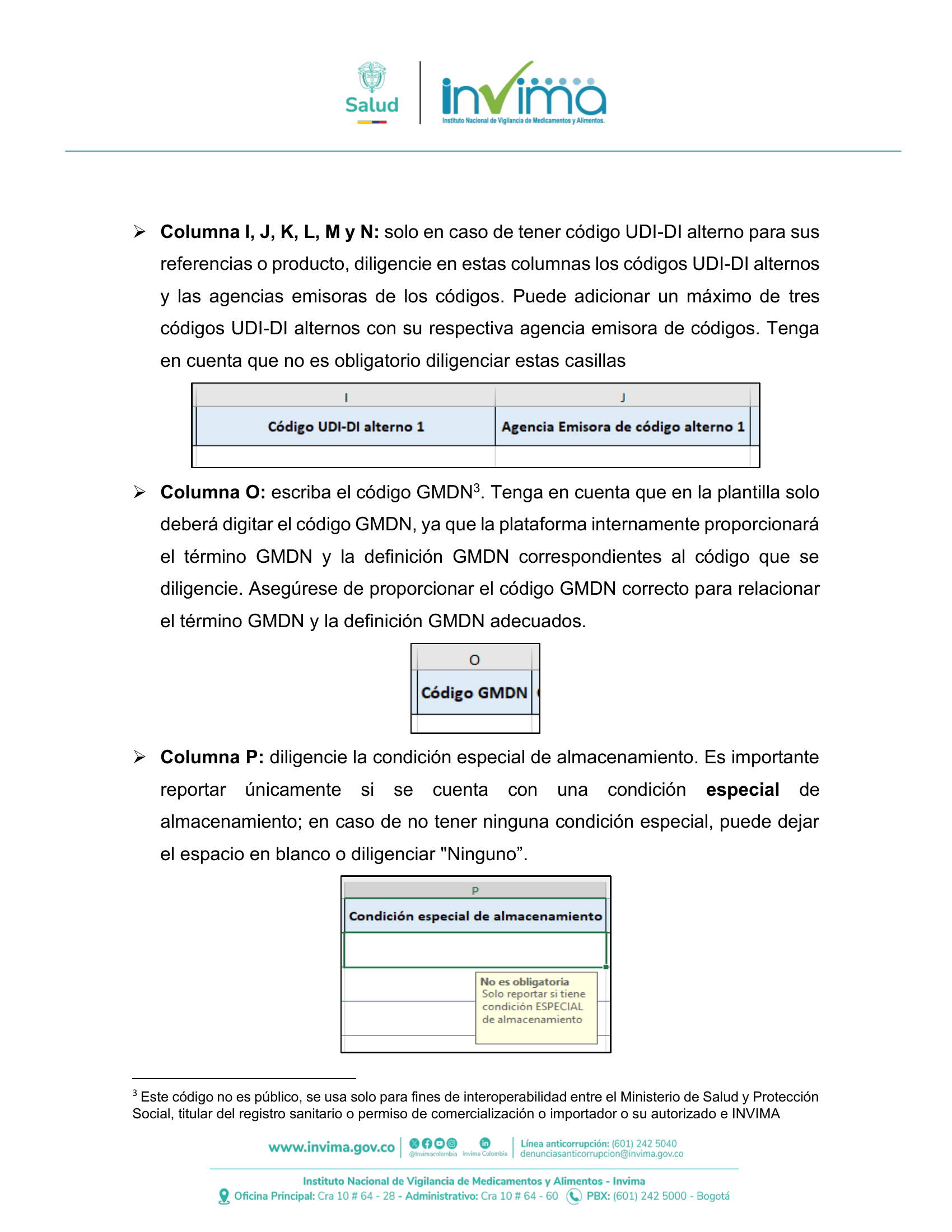 INVIMA semantic-standard reporting instructions V6 (July 2026) — original complete physical PDF page 37; original image governs.
