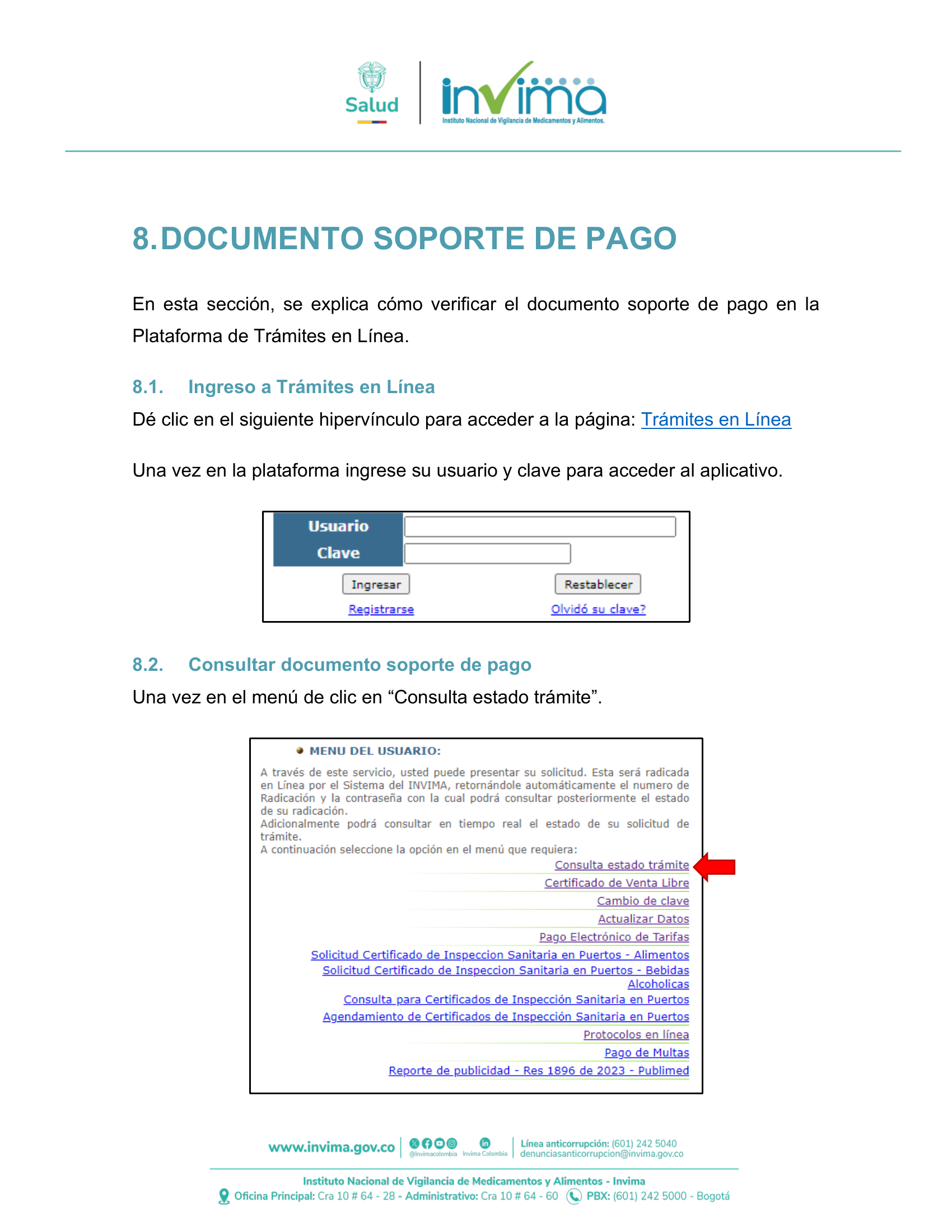 INVIMA semantic-standard reporting instructions V6 (July 2026) — original complete physical PDF page 51; original image governs.