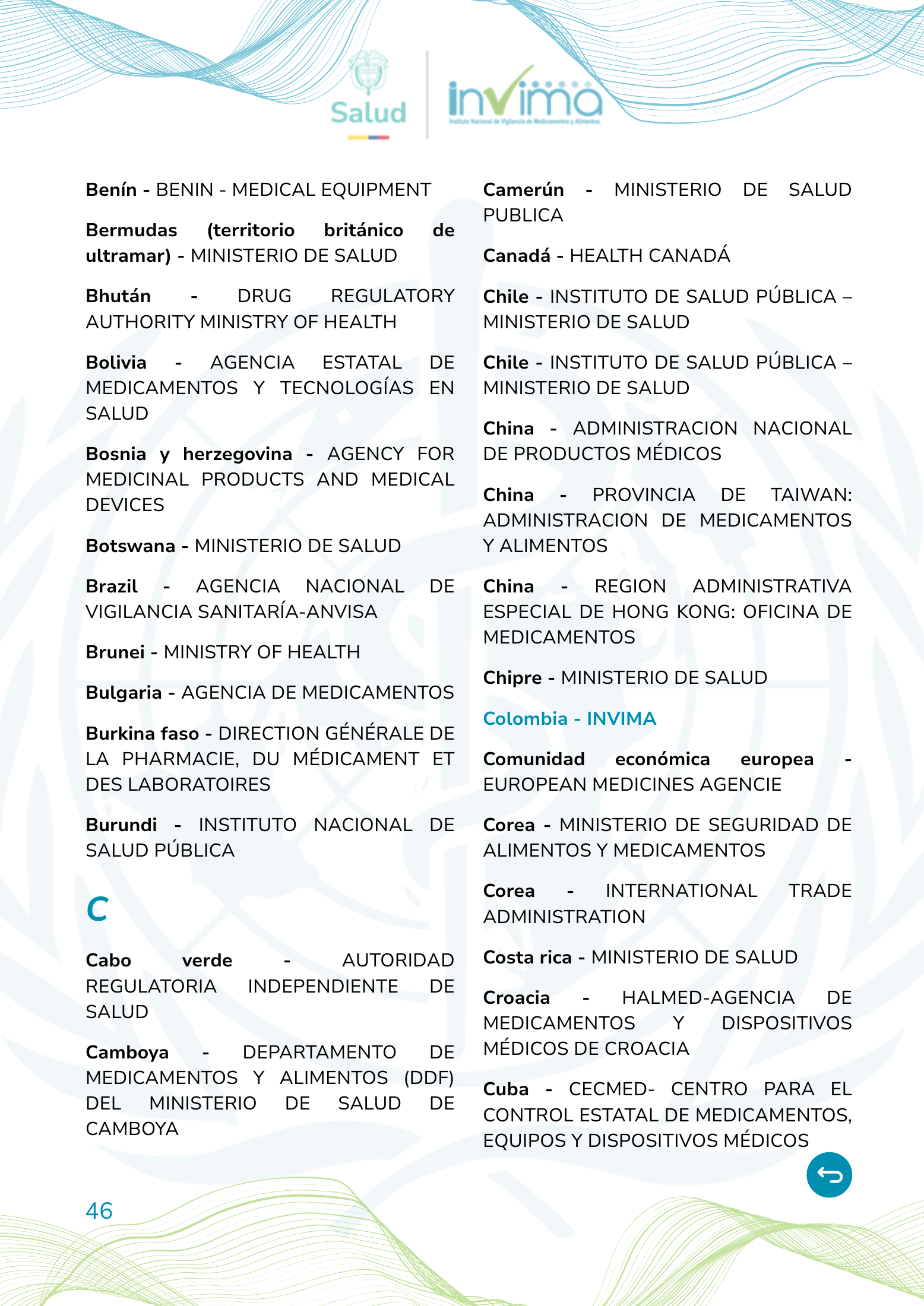 INVIMA device form-completion booklet (2025) — original complete physical PDF page 46; original image governs.