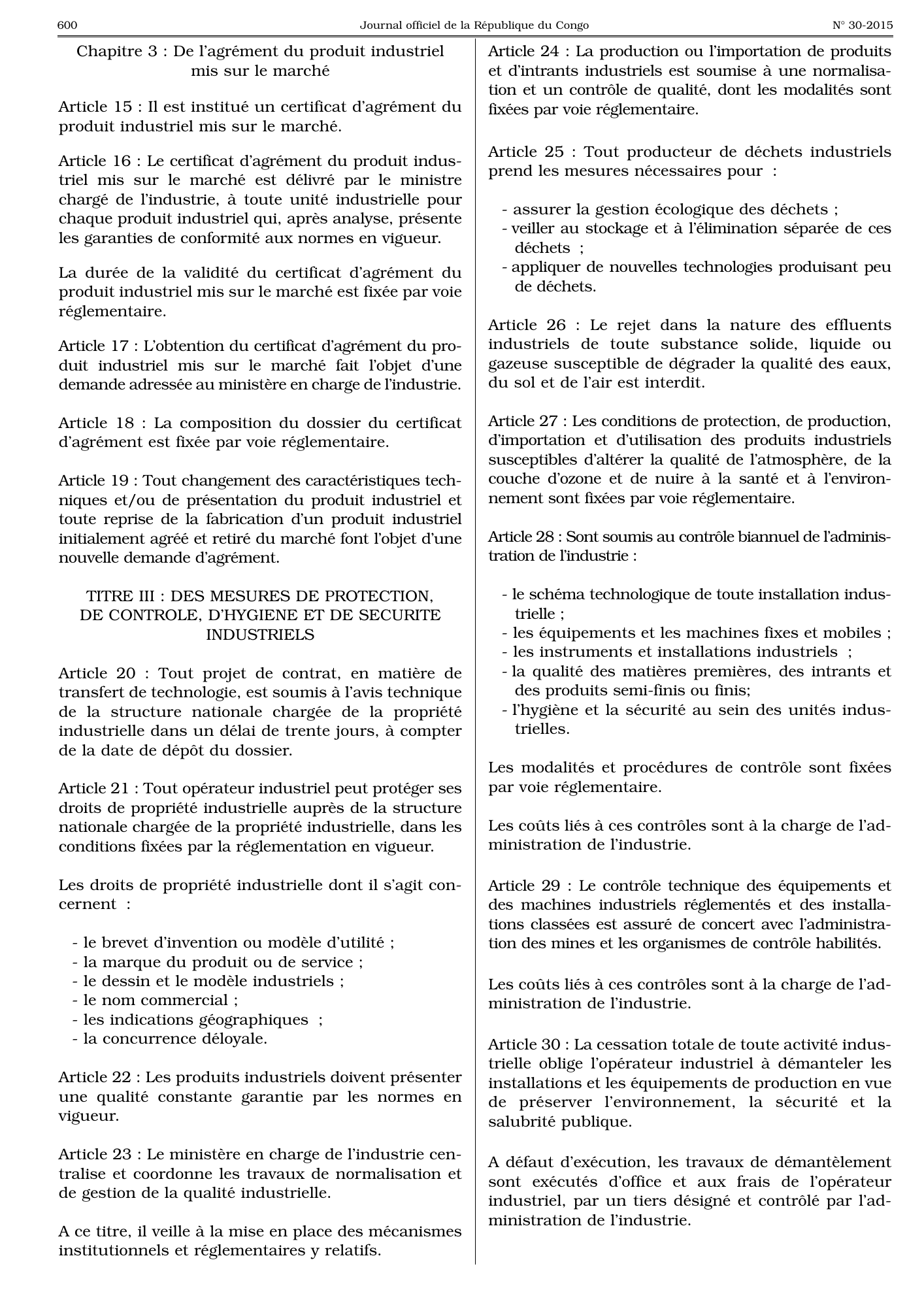 Loi n° 9-2015 du 18 juillet 2015 — official PDF page 4; original table columns, symbols and diagram connections