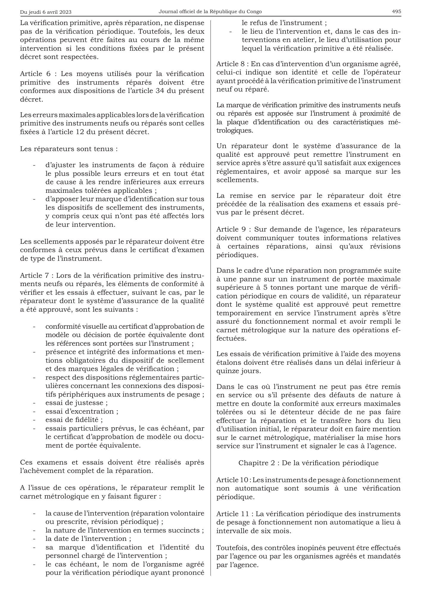 Décret n° 2023-91 du 24 mars 2023 — official PDF page 11; original table columns, symbols and diagram connections