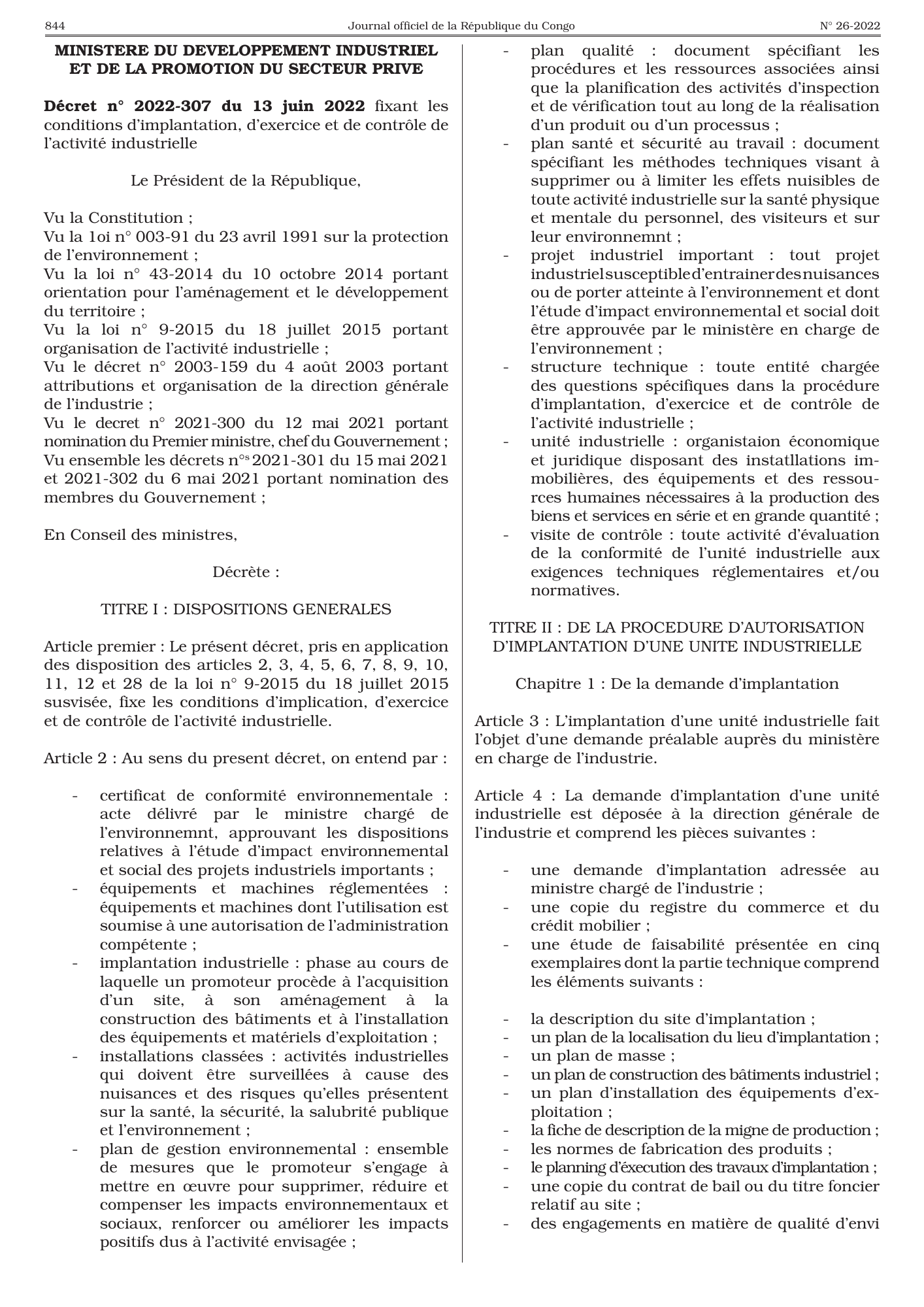 Décret n° 2022-307 du 13 juin 2022 — official PDF page 40; original table columns, symbols and diagram connections