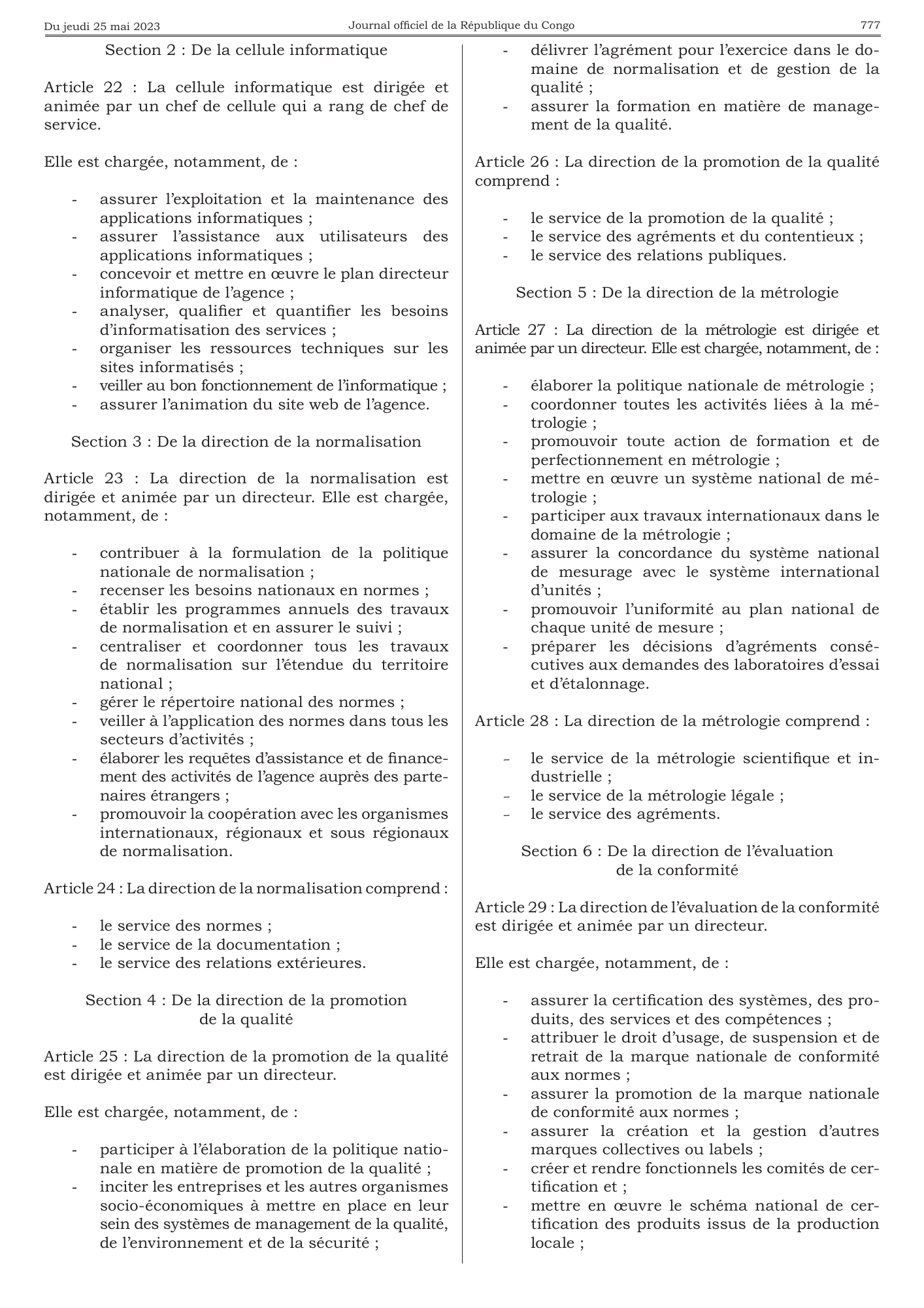 Décret n° 2023-159 du 10 mai 2023 — official PDF page 61; original table columns, symbols and diagram connections