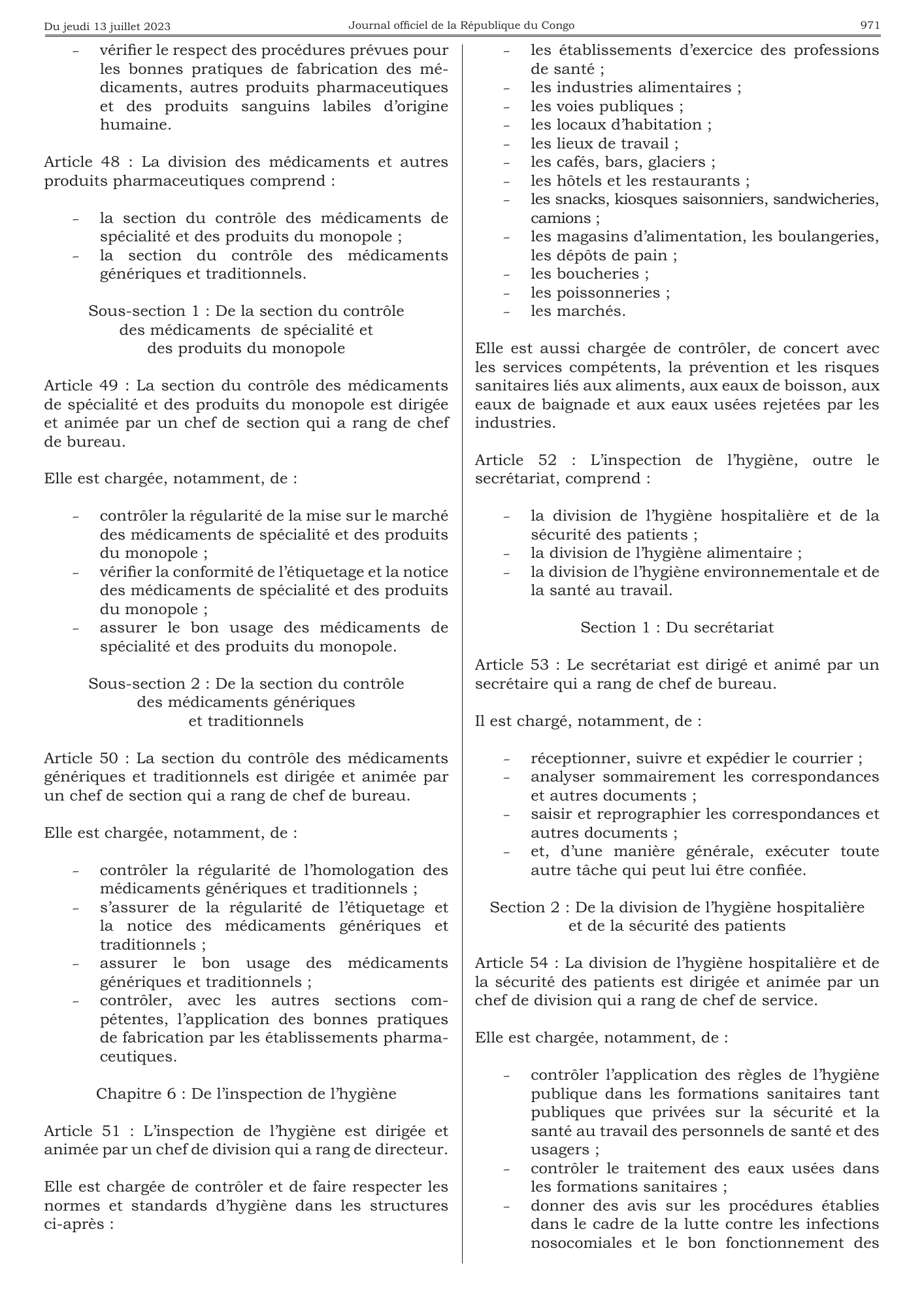 Arrêté n° 8576 du 29 juin 2023 — official PDF page 27; original table columns, symbols and diagram connections