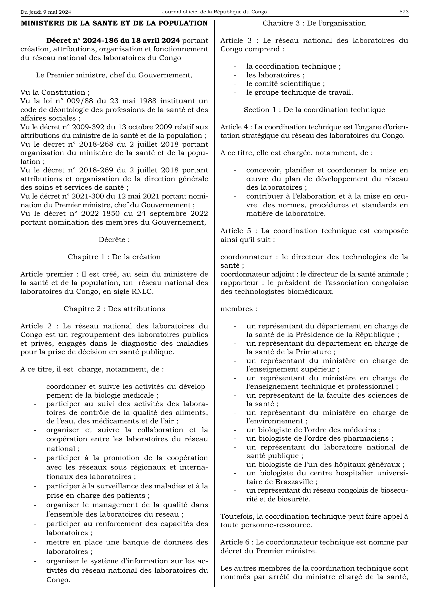 Décret n° 2024-186 du 18 avril 2024 — official PDF page 19; original table columns, symbols and diagram connections
